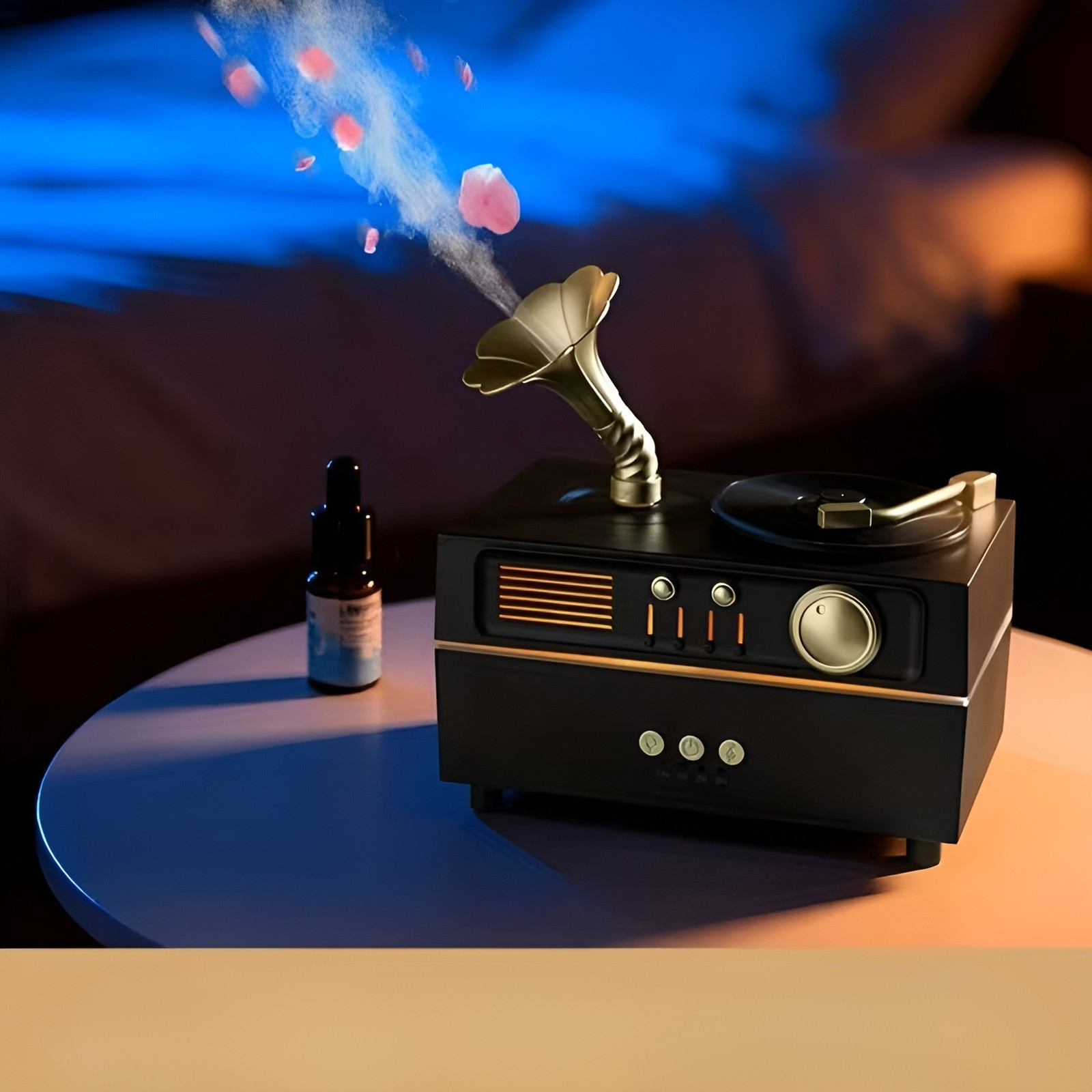 Aroma Diffuser im Vintage-Design – Drehbarer Nebelauslass & 7-farbiges Ambientelicht | USB Luftbefeuchter