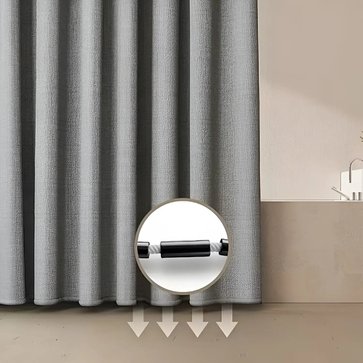 Duschvorhang aus Polyester – Waschbar und Wasserabweisend | Modernes Badezimmerdesign mit Haken