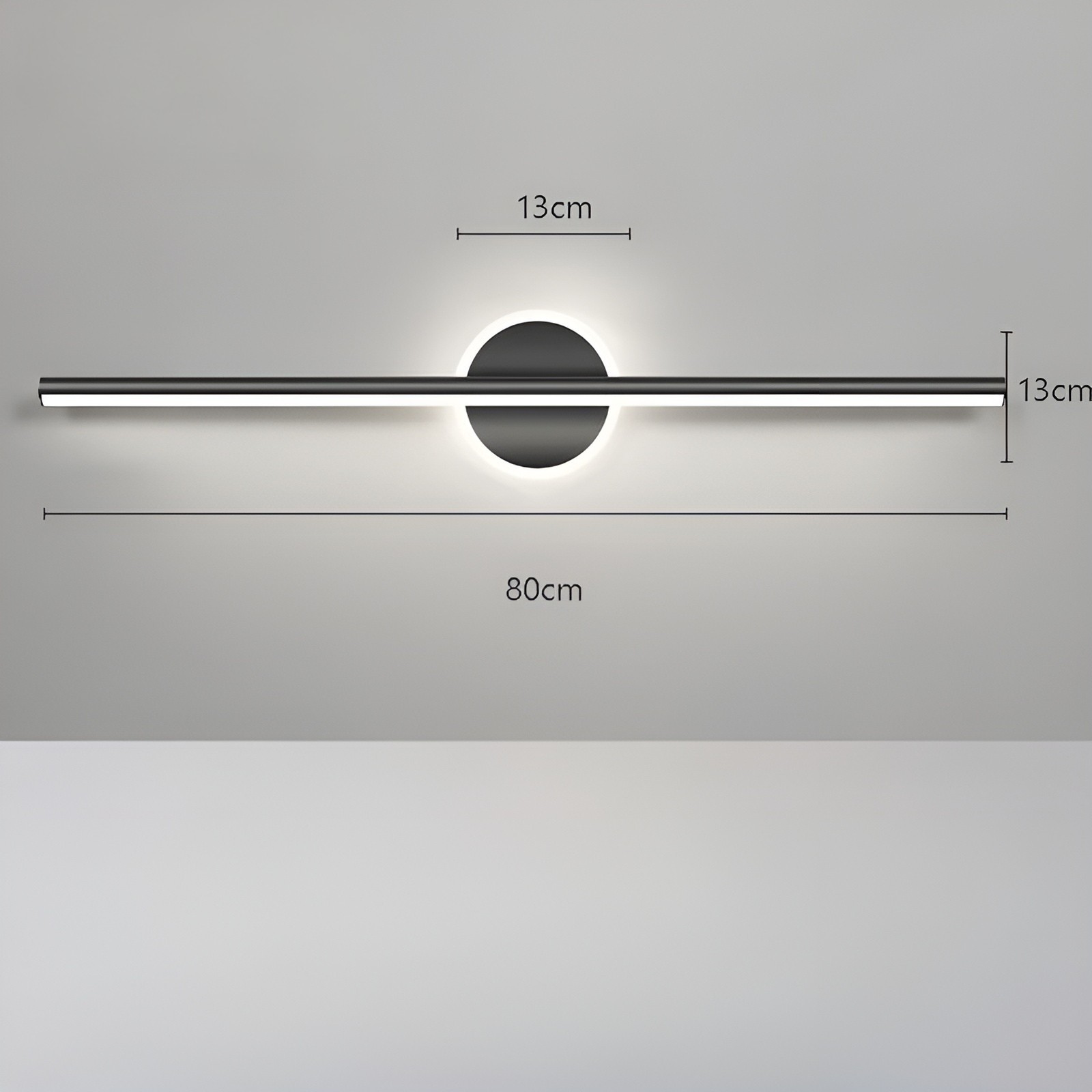 LED-Wandleuchte mit Spiegelfront – Schwarzgold Minimalistisch | Ideal für Schlafzimmer, Flur, Wohnzimmer und Innenbeleuchtung