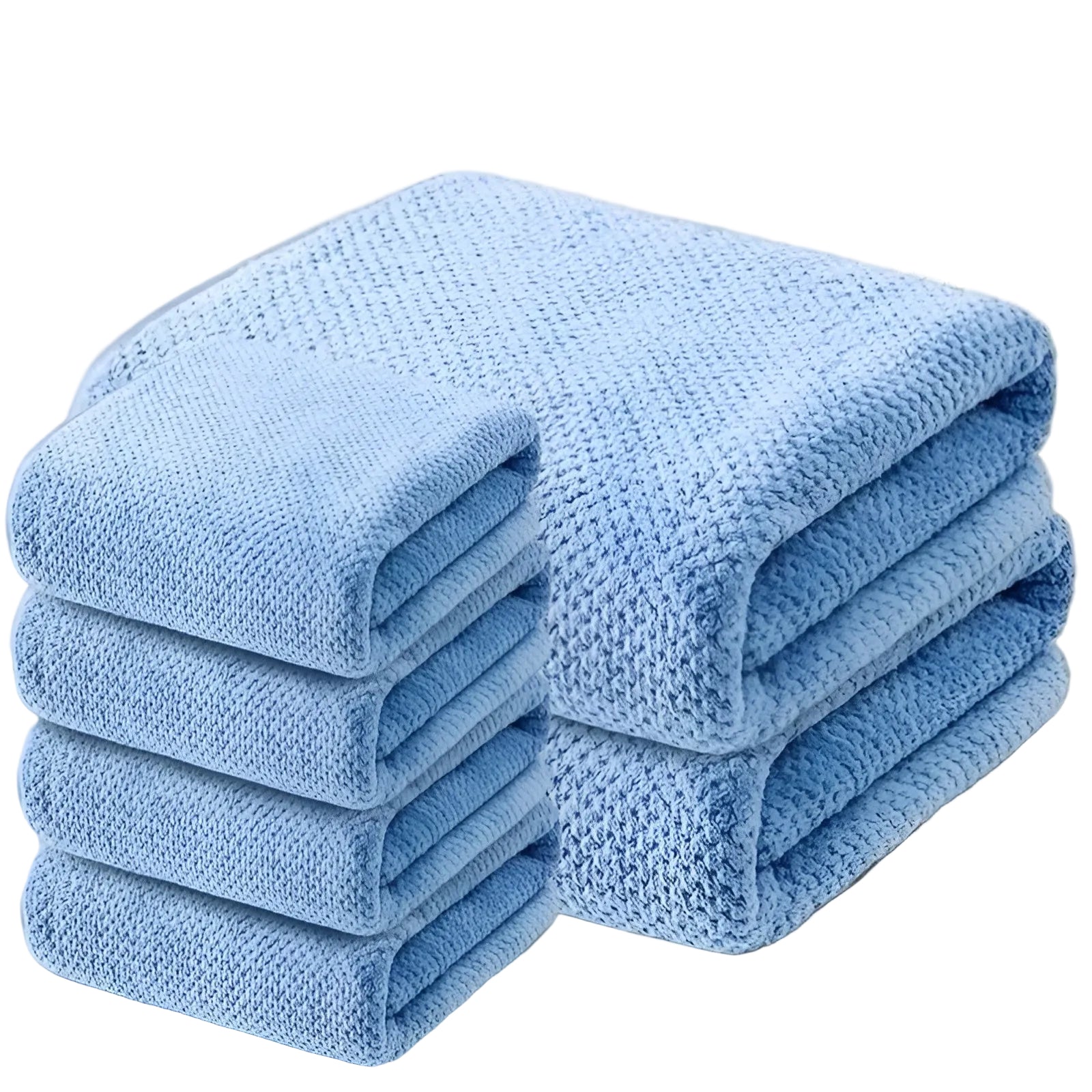 6-teiliges Handtuch-Set – Hochwertig Weich und Saugfähig | 2 Badetücher & 4 Handtücher mit Strukturmuster - Handtuch-Set