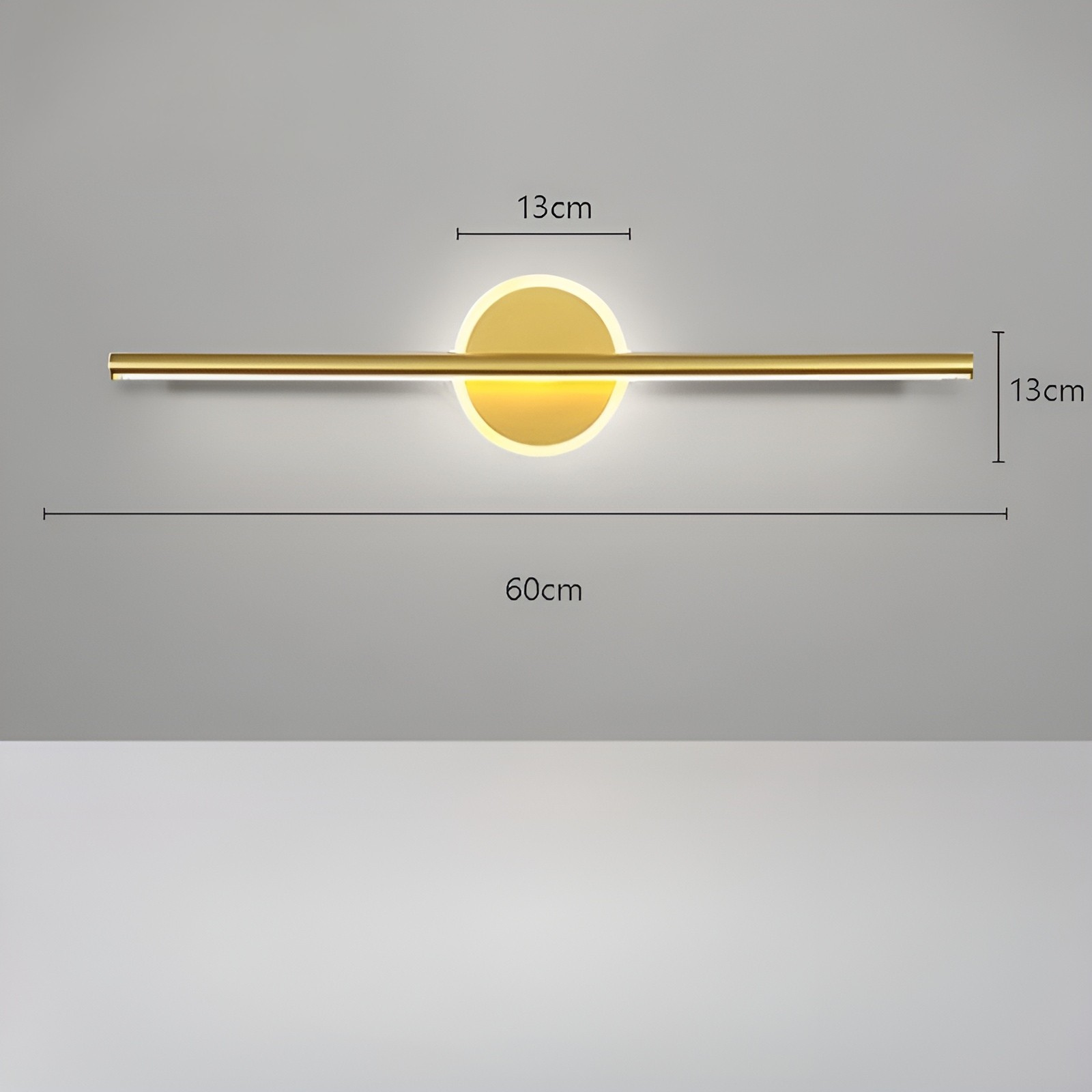 LED-Wandleuchte mit Spiegelfront – Schwarzgold Minimalistisch | Ideal für Schlafzimmer, Flur, Wohnzimmer und Innenbeleuchtung