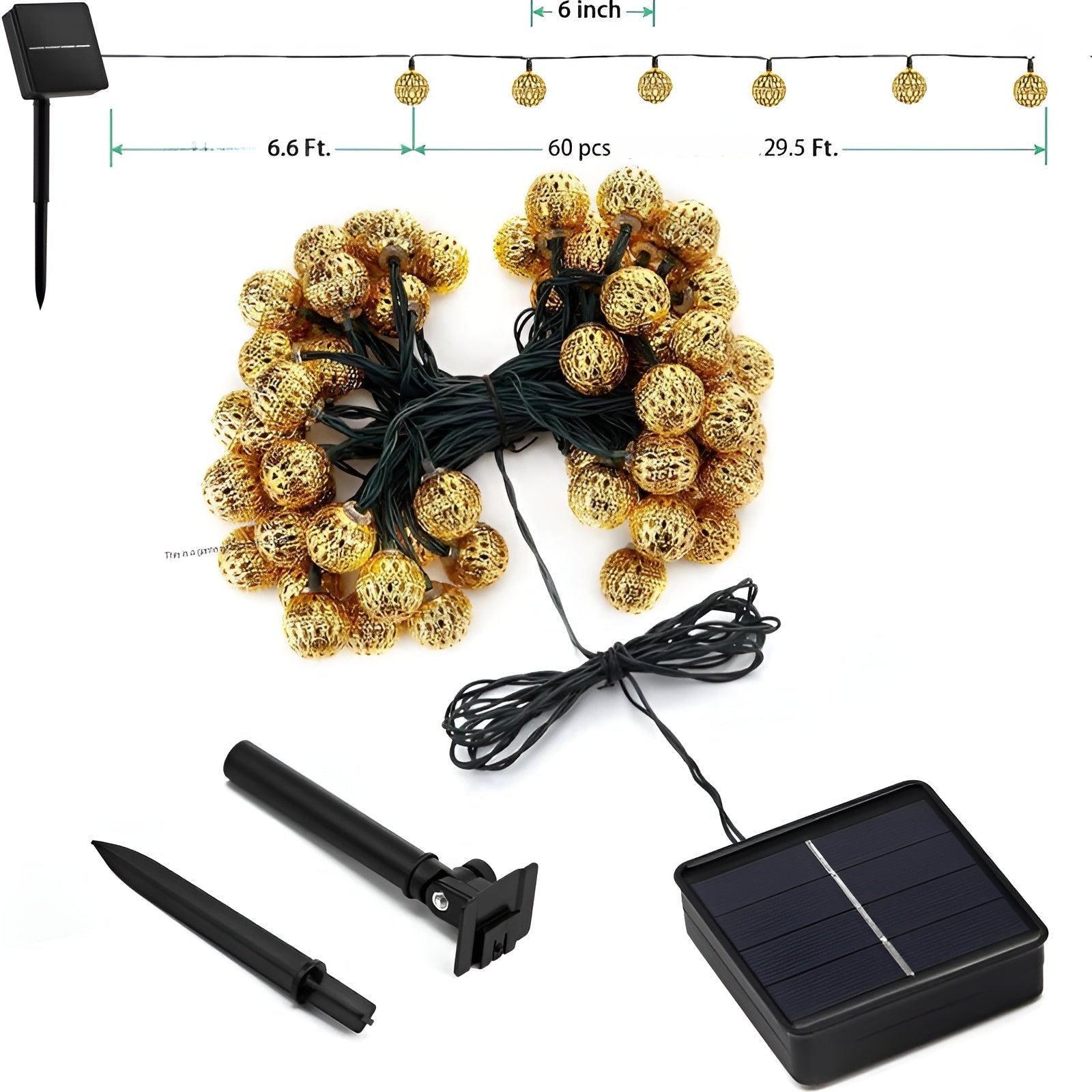 Solar-Lichterkette im marokkanischen Stil – Wasserdicht & Dekorativ für Garten und Balkon