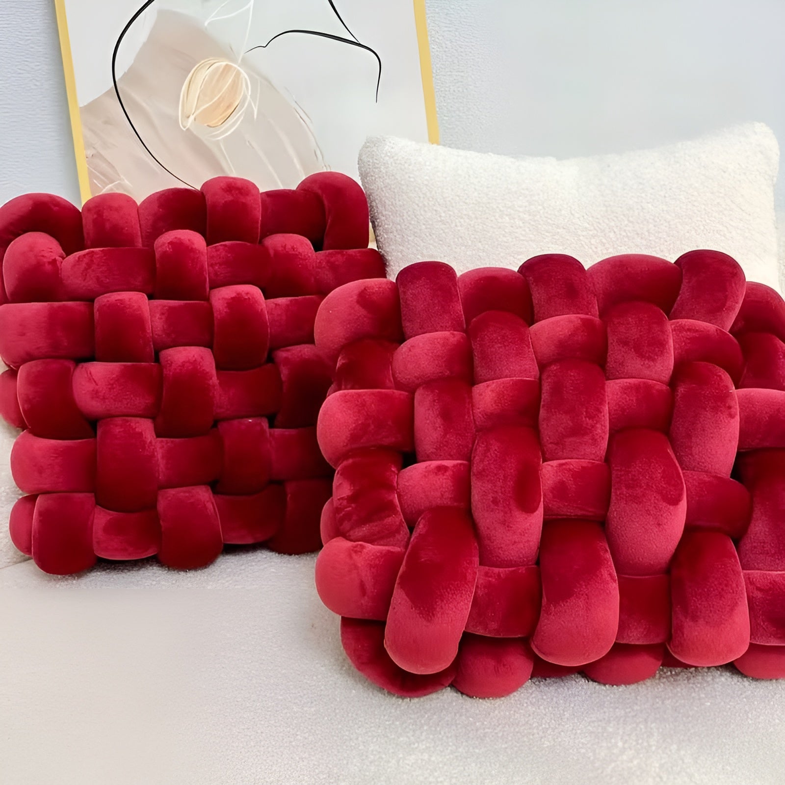 Knoten-Dekokissen im 2er-Set – Weich und Dekorativ | Perfekt für Sofa Bett und Wohnzimmer - Kissen