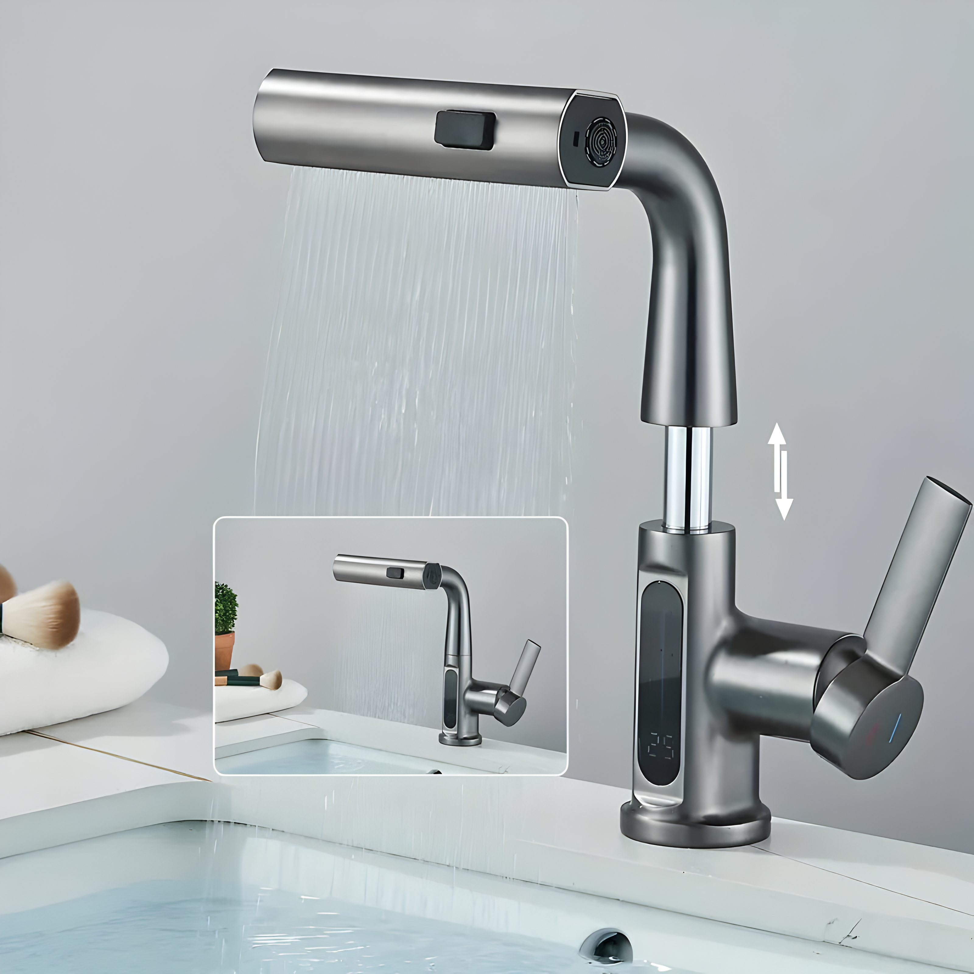 AquaForge - Dreistufiger Edelstahl Wasserhahn
