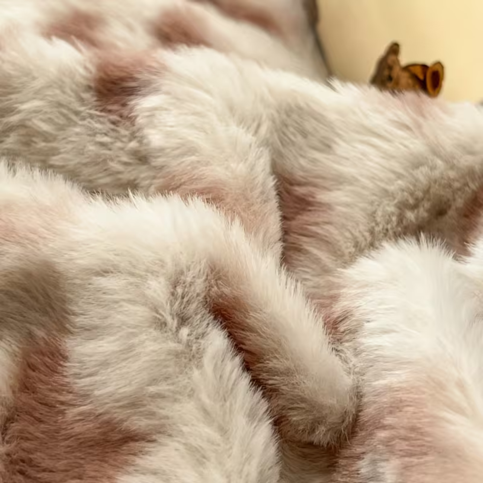 Bettwäsche-Set aus Kunstkaninchenfell (4-teilig) – Extra weich & warm | Kuschelig mit Leopardenpfoten-Design