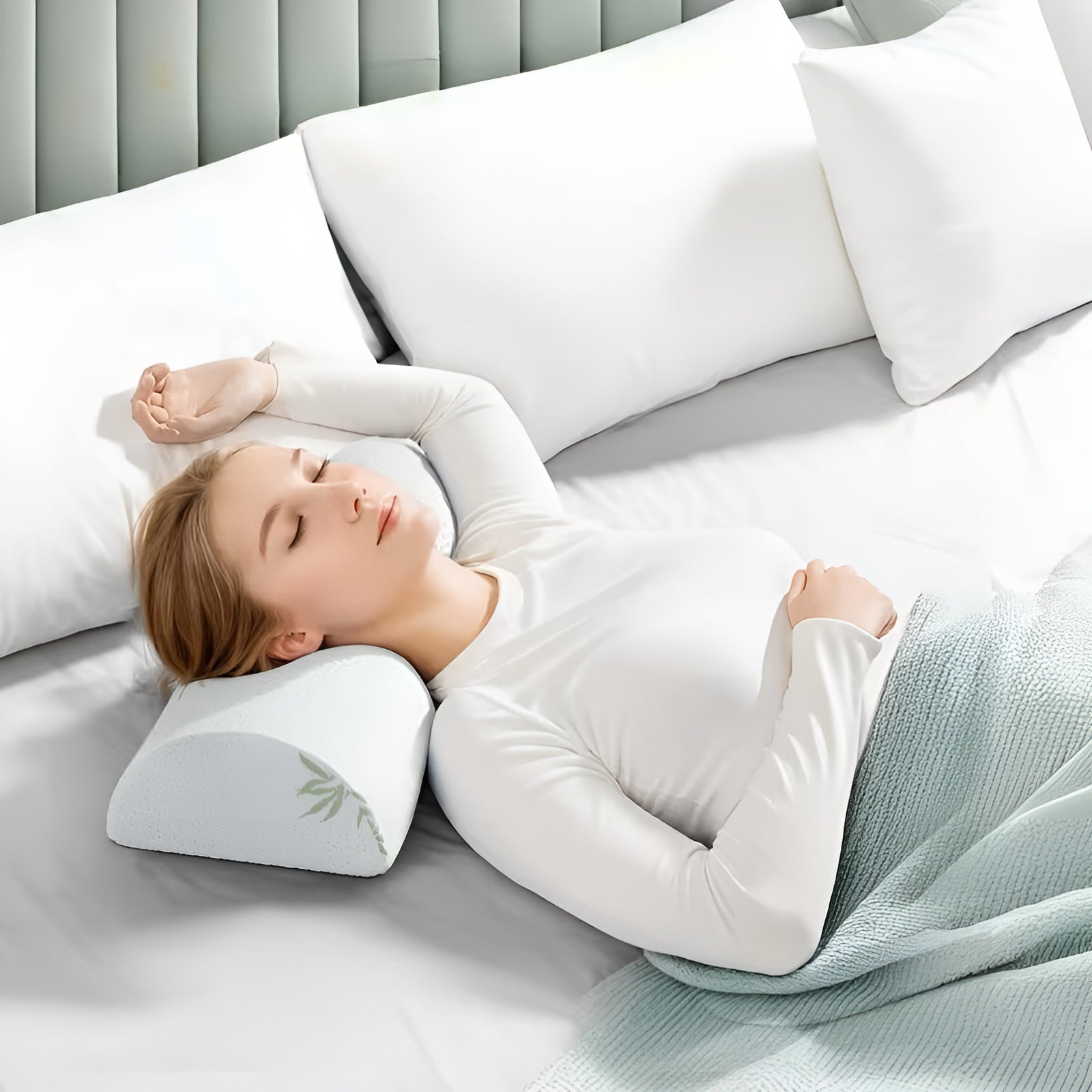 Halbmond Nackenkissen – Ergonomisch & Stützend | Für Nacken- und Rückenentlastung - Kissen
