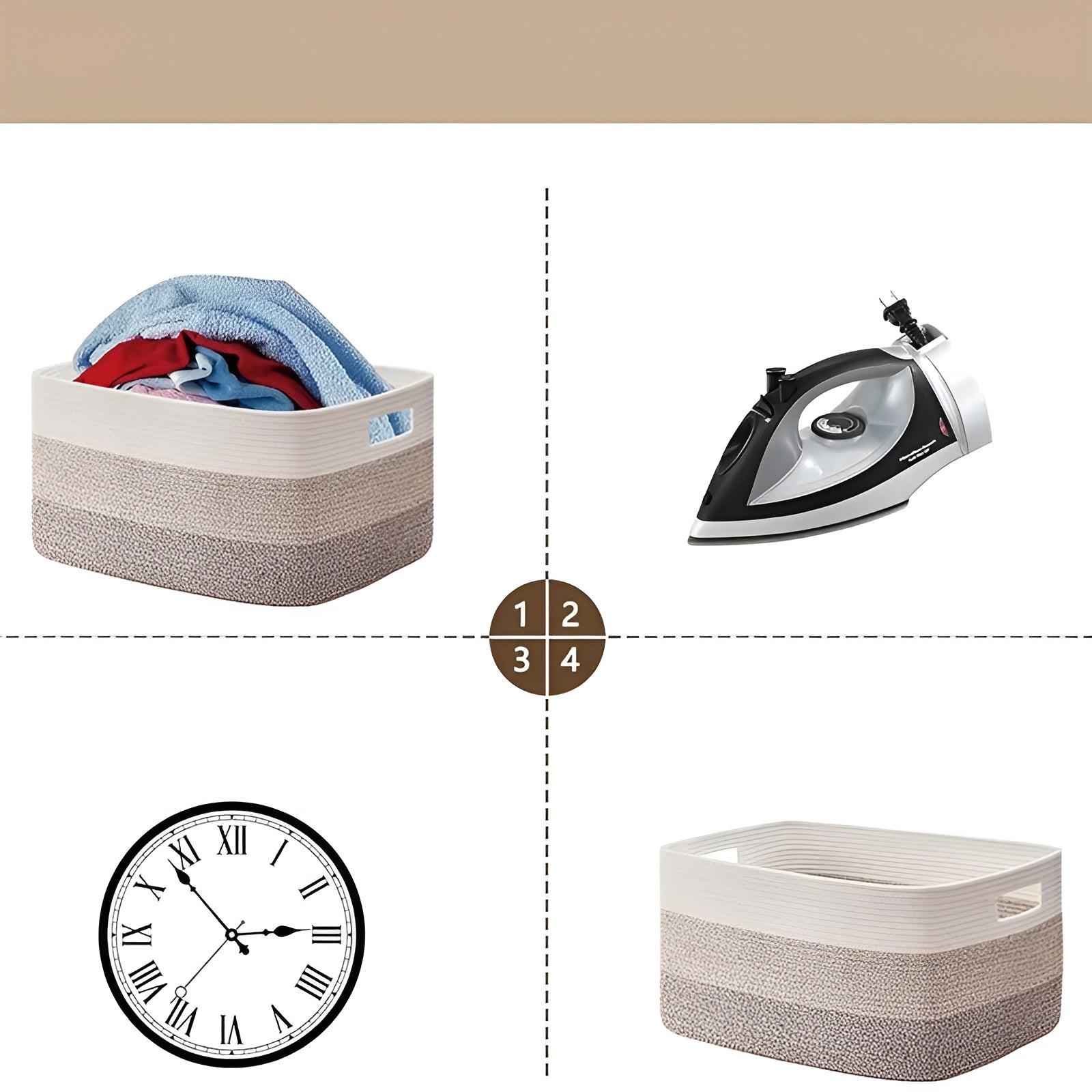 Großer Aufbewahrungskorb aus Geflochtener Baumwolle – 70 L Fassungsvermögen, Stabil & Stilvoll | Perfekt für Wäsche, Spielzeug & Wohnzimmer