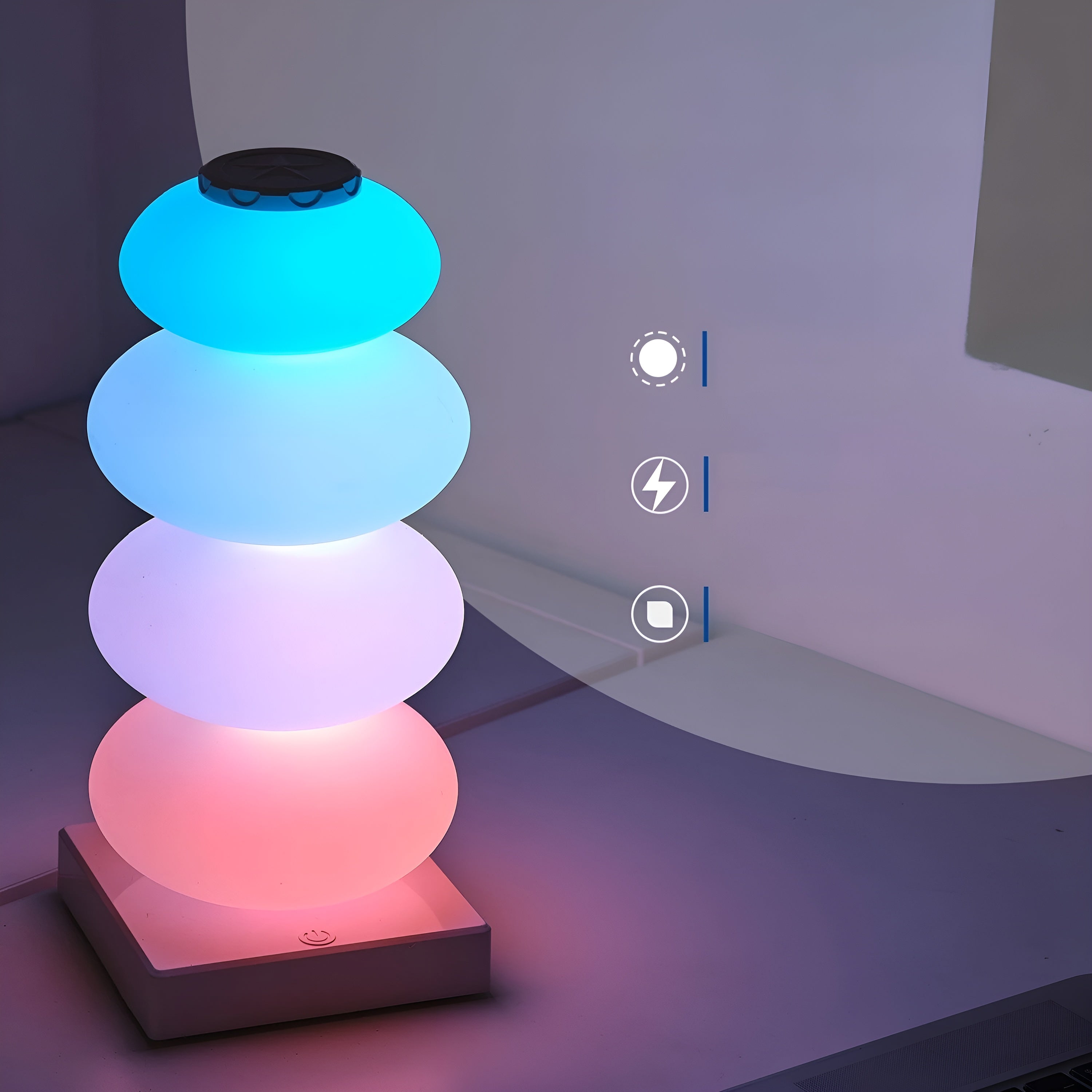 Nachttischlampe – Dimmbare RGB LED mit 16 Farben | Touch-Steuerung & Stimmungsvolle Beleuchtung