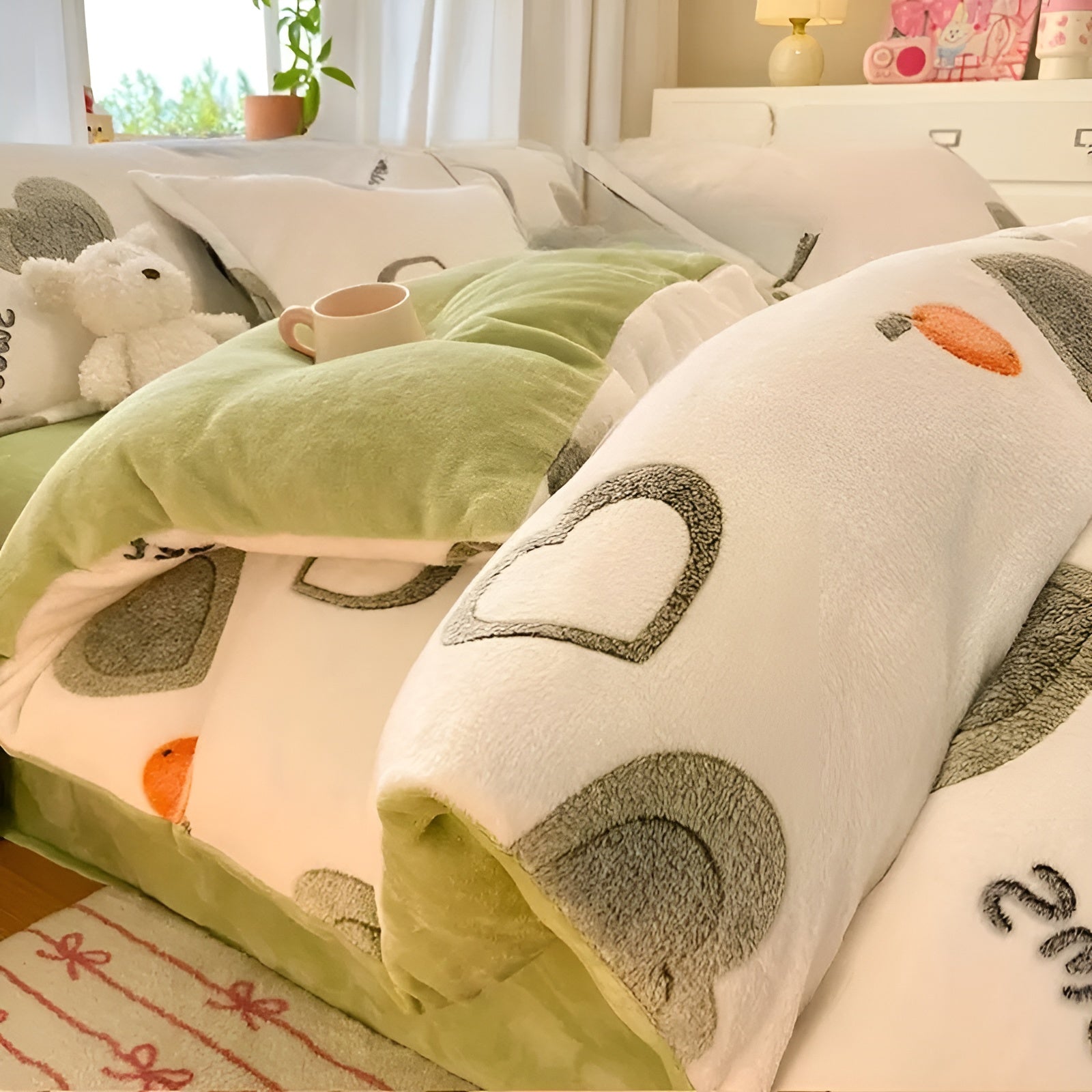 Milchvelours-Bettwäsche 3-teilig – Weich, Warm & Komfortabel | Für ein Gemütliches Schlafzimmer