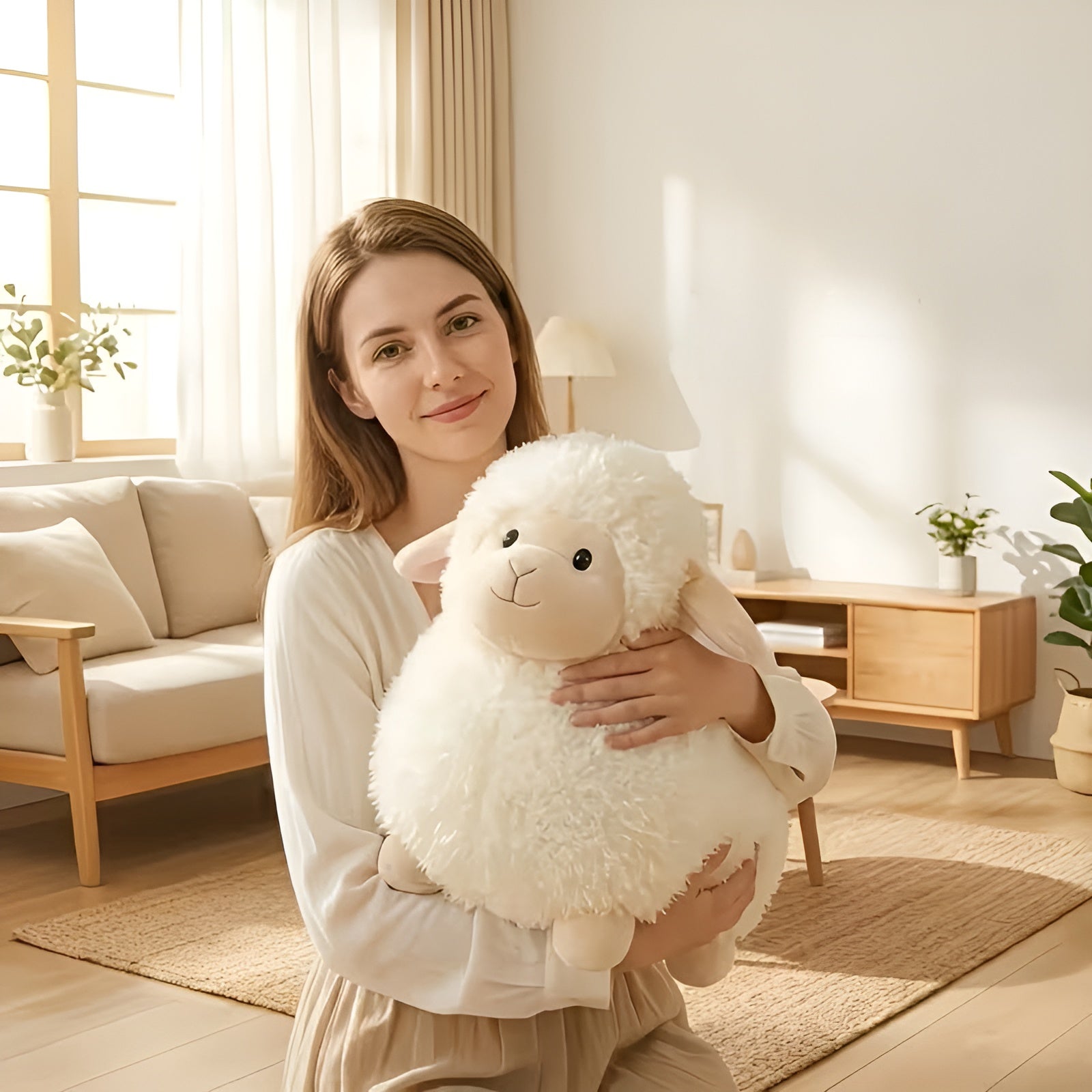 Süße Schaf-plüschtiere – Weich Und Kuschelig | Hochwertiges Polyester Für Kinder - Weiß - Plüschtier