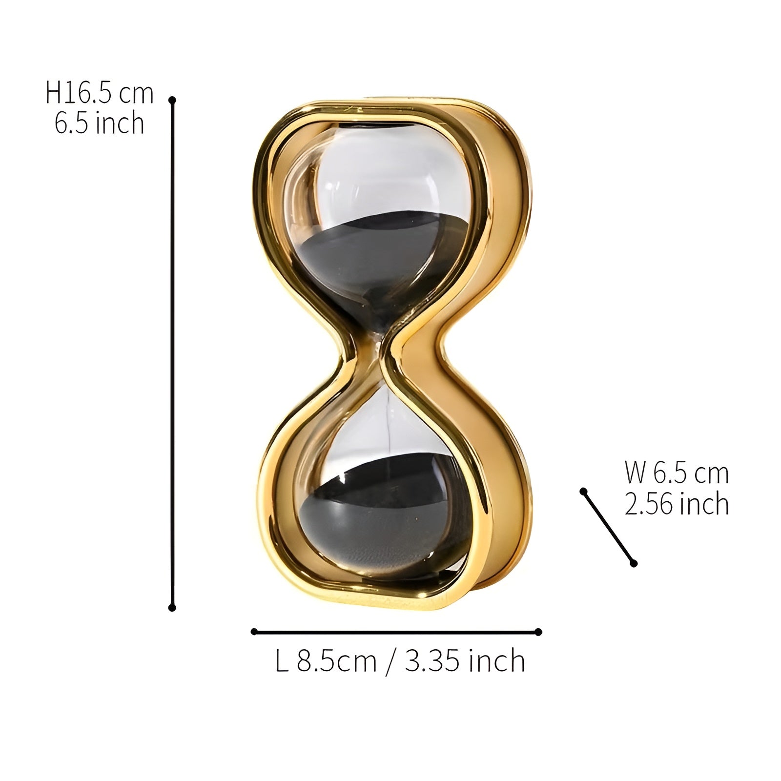 Sanduhr mit farbigem Sand – Dekorativ und Entspannend | Eleganter Metallrahmen ca. 30 Minuten für Büro und Zuhause