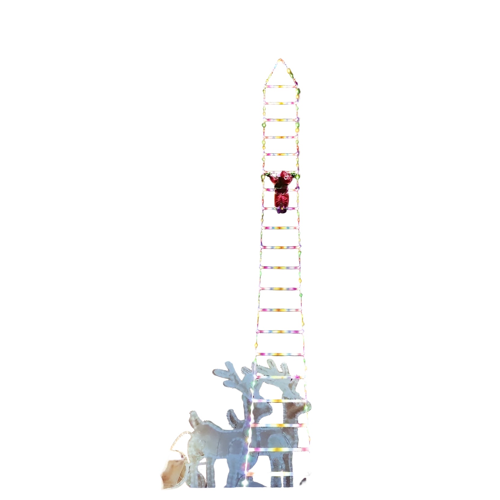 LED-Weihnachtsmann mit Kletterleiter – Leuchtende Weihnachtsdekoration | Für Innen & Außen, USB-Betrieben