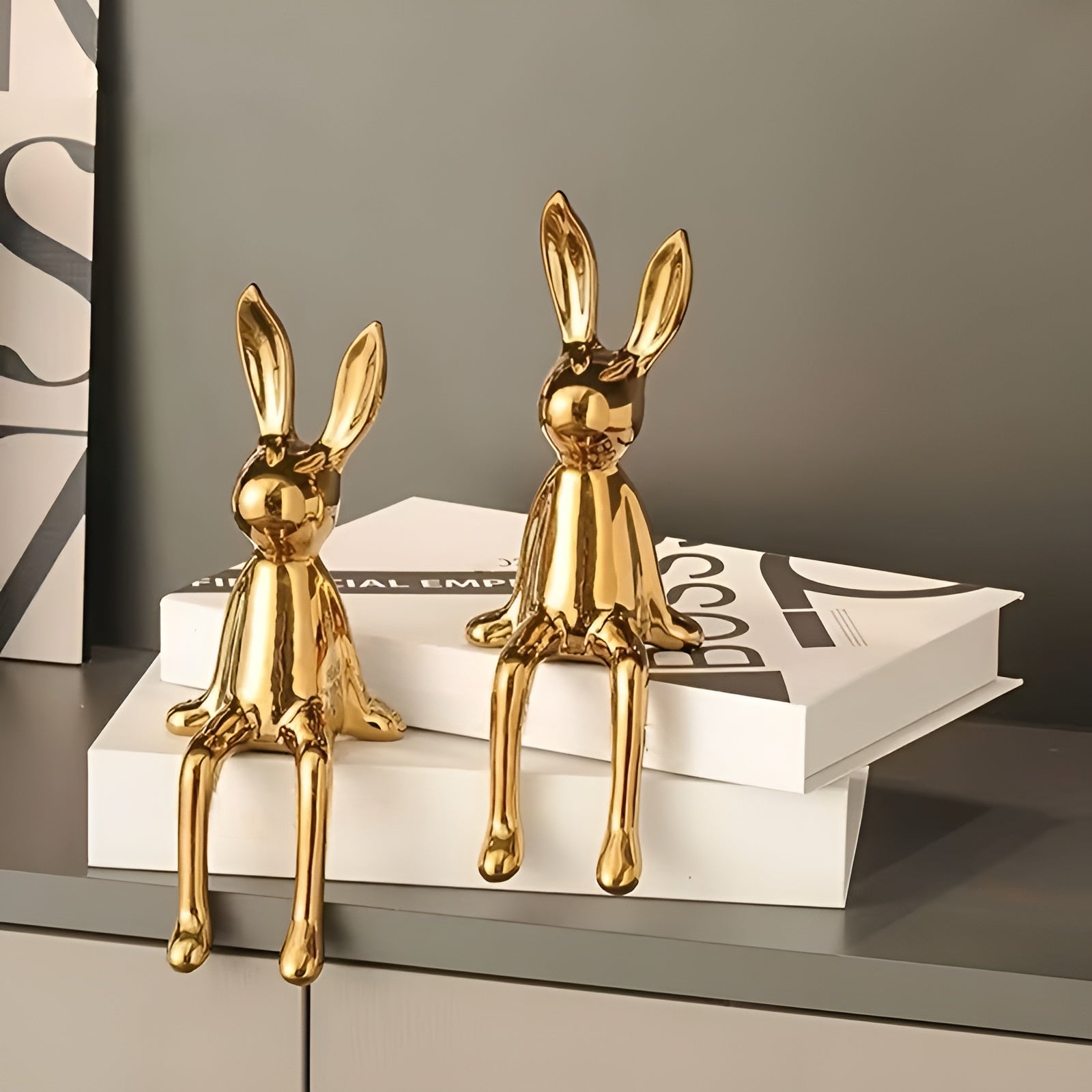Sitzende Hasenfigur aus Keramik (2er/3er) – Niedliche Osterdekoration | Modern & Dekorativ für Zuhause und Büro
