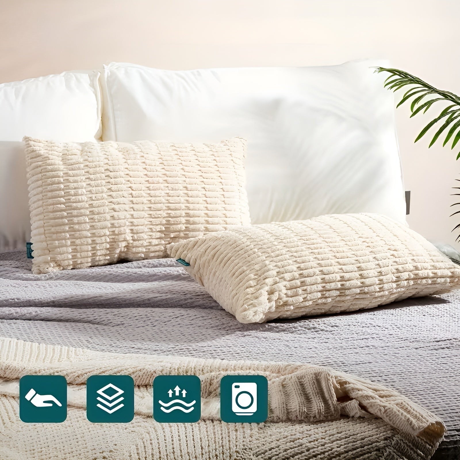 Cord-Kissen im Boho-Stil – Weich und Dekorativ | Perfekt für Sofa und Wohnzimmer - Kissen