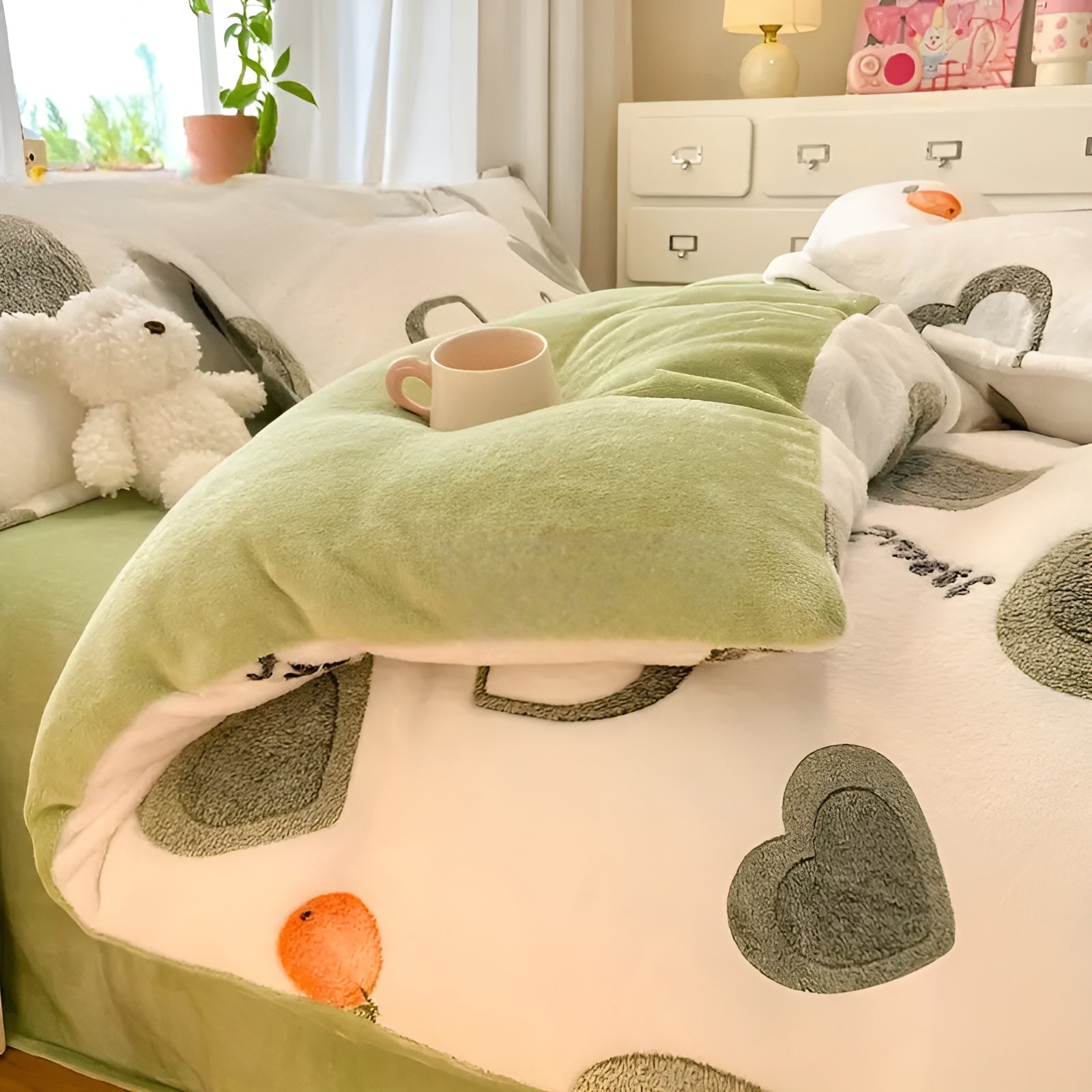 Milchvelours-Bettwäsche 3-teilig – Weich, Warm & Komfortabel | Für ein Gemütliches Schlafzimmer