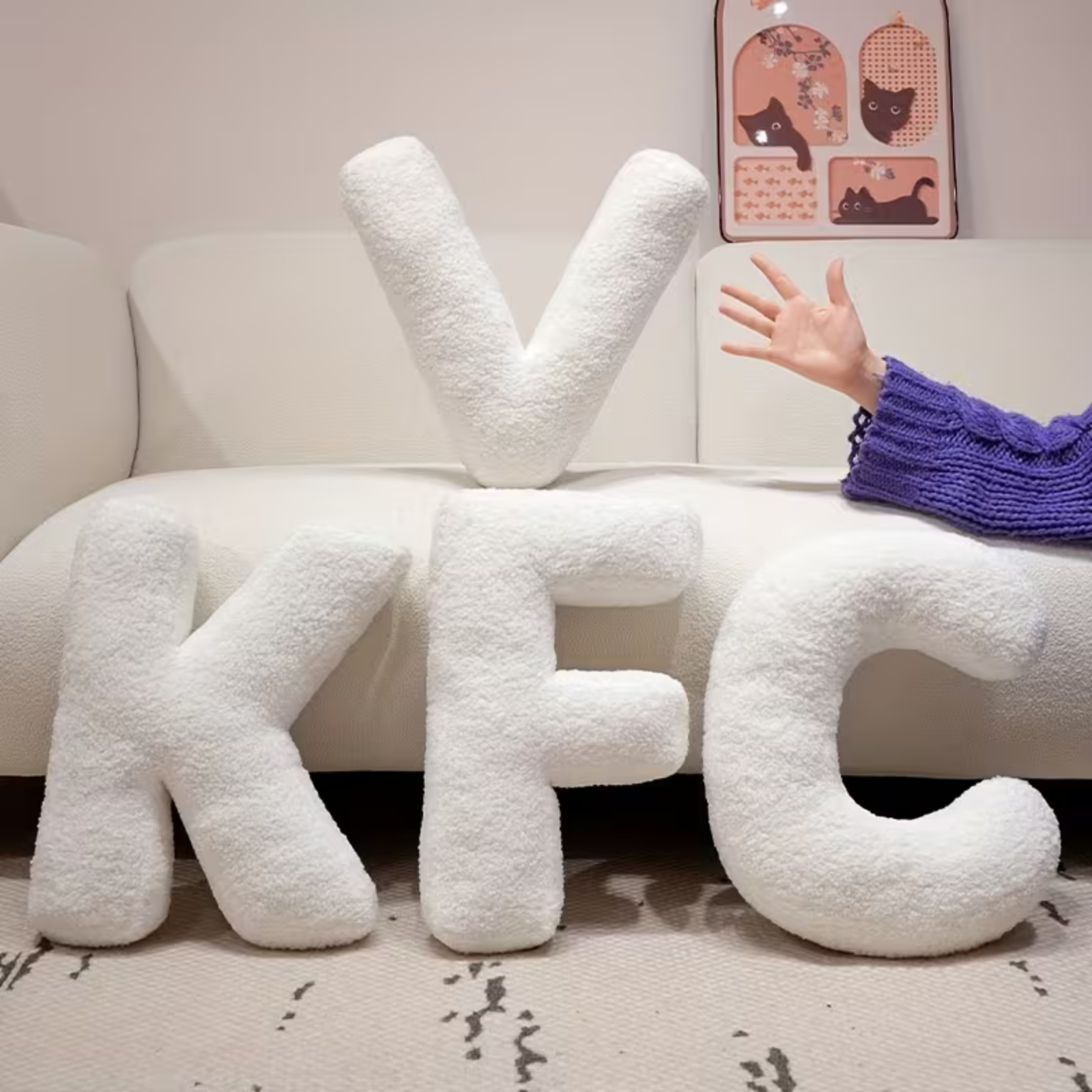 Weiße Buchstaben Dekokissen – Weich Und Kombinierbar | Kreative Kissen Für Ihr Sofa Und Bett - Kissen