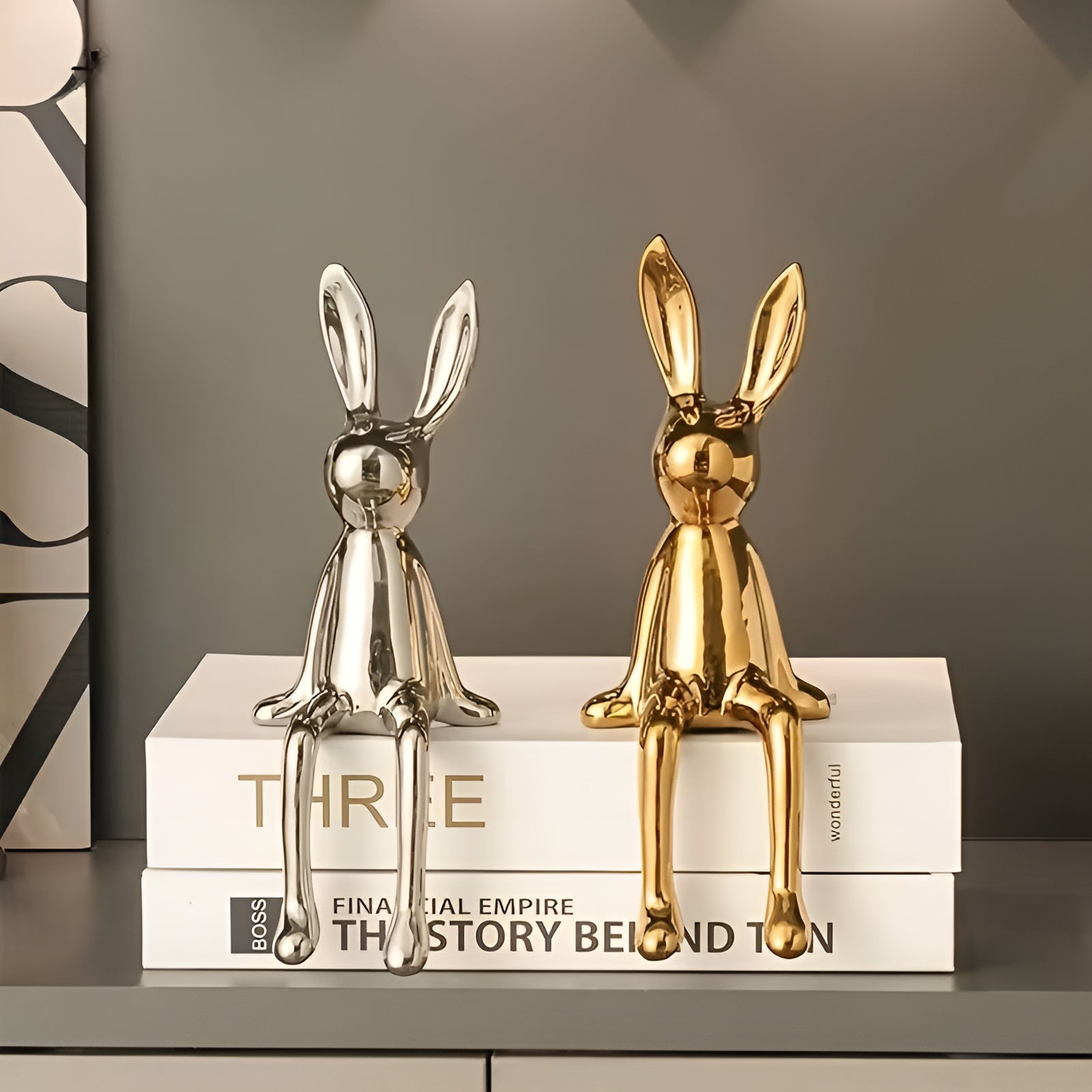 Sitzende Hasenfigur aus Keramik (2er/3er) – Niedliche Osterdekoration | Modern & Dekorativ für Zuhause und Büro