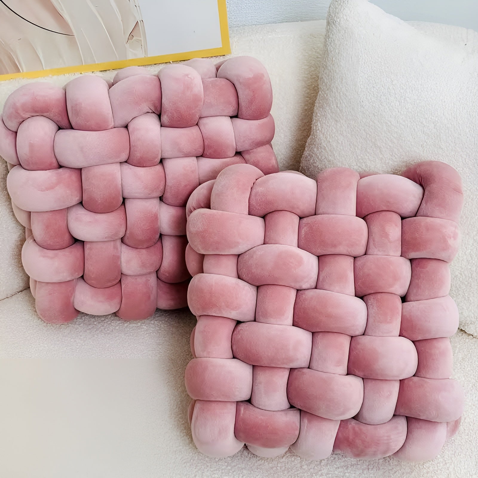 Knoten-Dekokissen im 2er-Set – Weich und Dekorativ | Perfekt für Sofa Bett und Wohnzimmer - Kissen