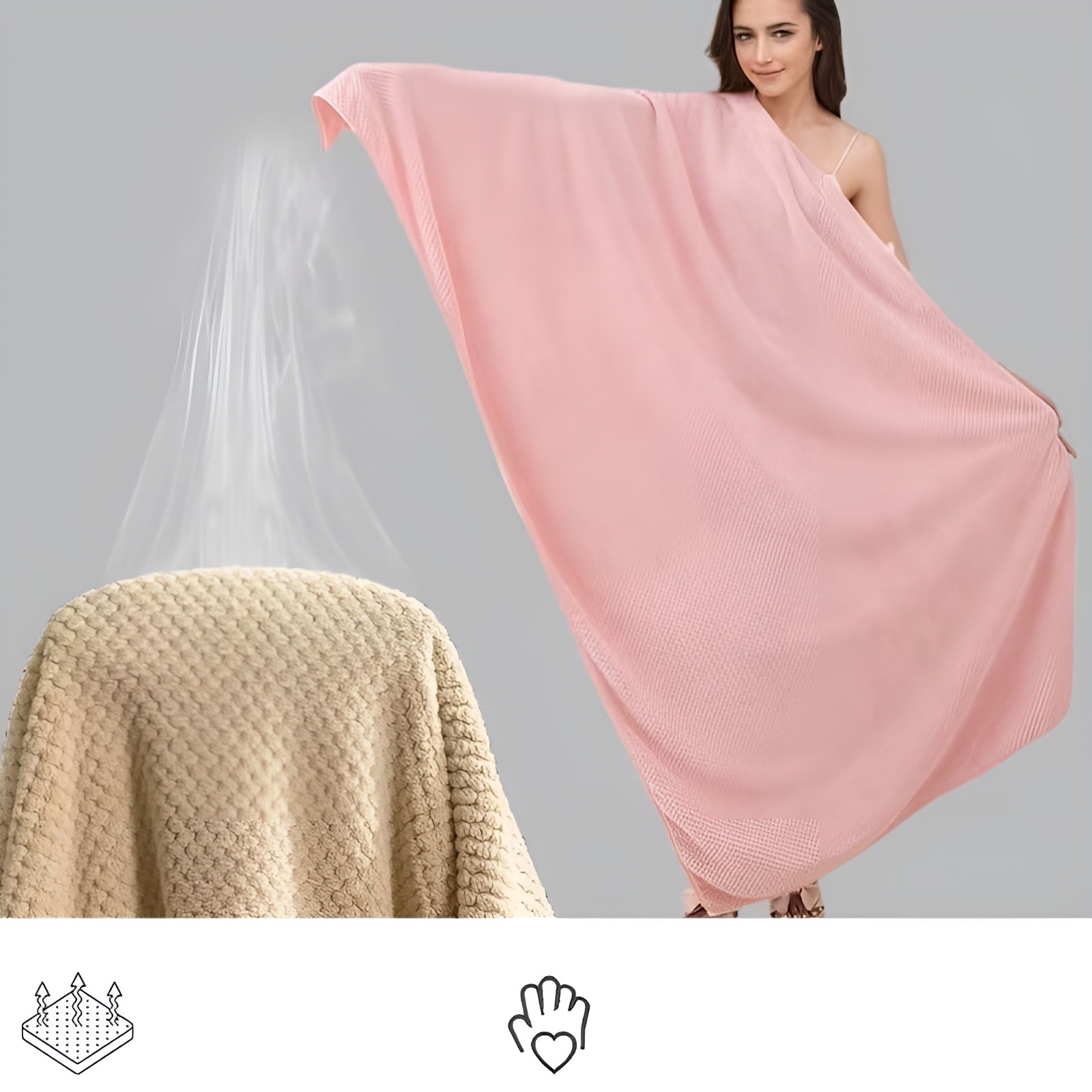 6-teiliges Handtuch-Set – Hochwertig Weich und Saugfähig | 2 Badetücher & 4 Handtücher mit Strukturmuster - Handtuch-Set