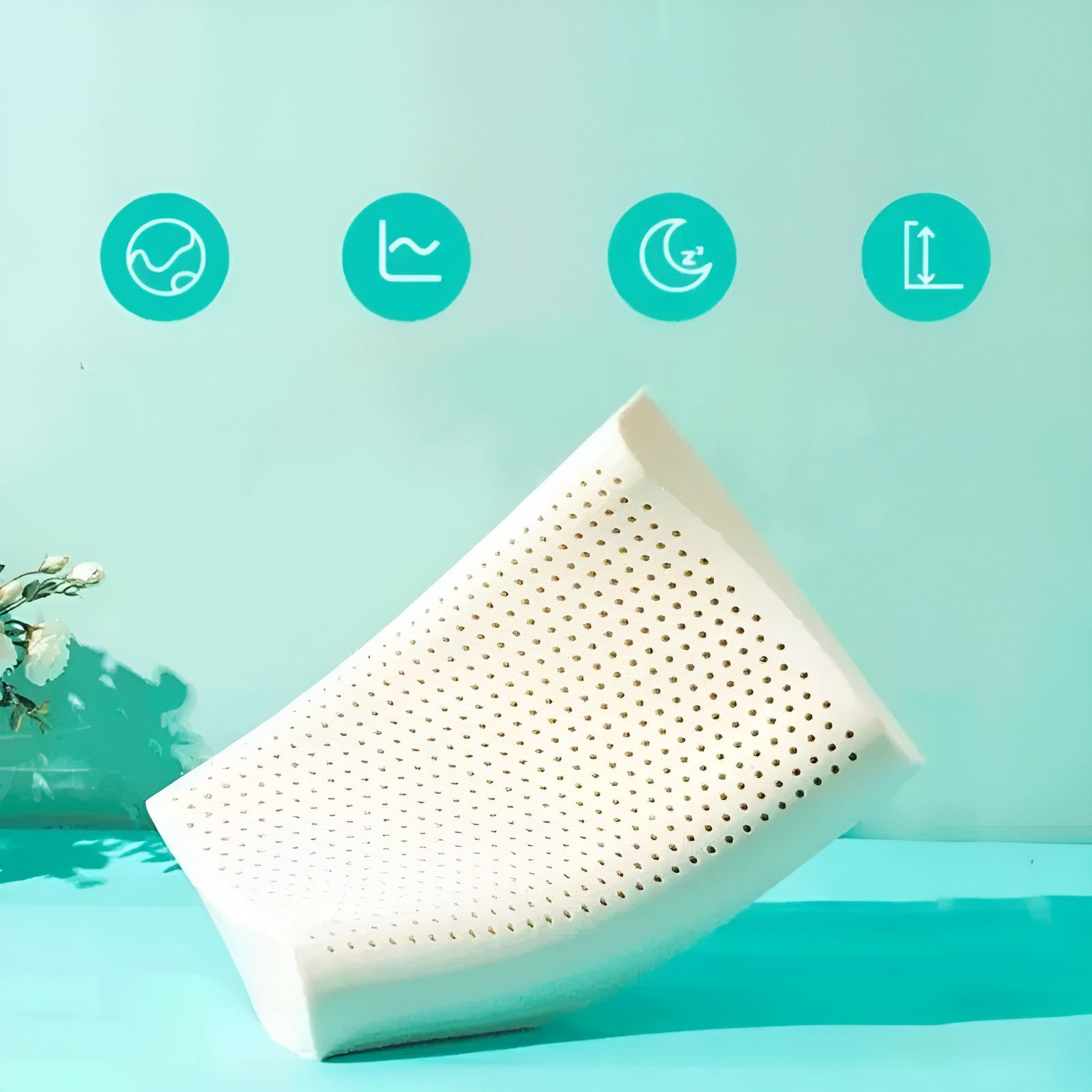 Thailändische Naturlatex-Nackenkissen – Ergonomisch und Atmungsaktiv | Perfekt für Einen Erholsamen Schlaf