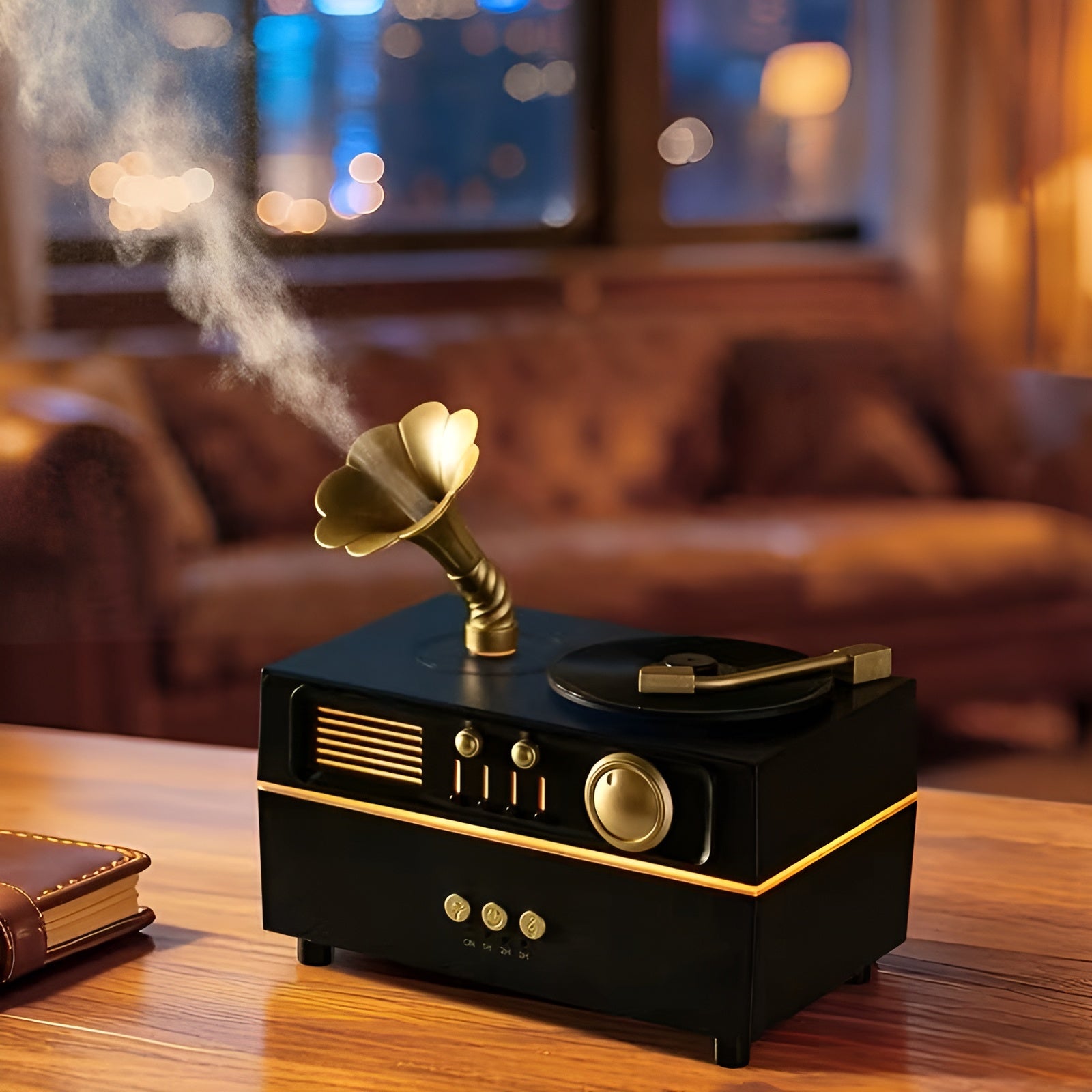 Aroma Diffuser im Vintage-Design – Drehbarer Nebelauslass & 7-farbiges Ambientelicht | USB Luftbefeuchter