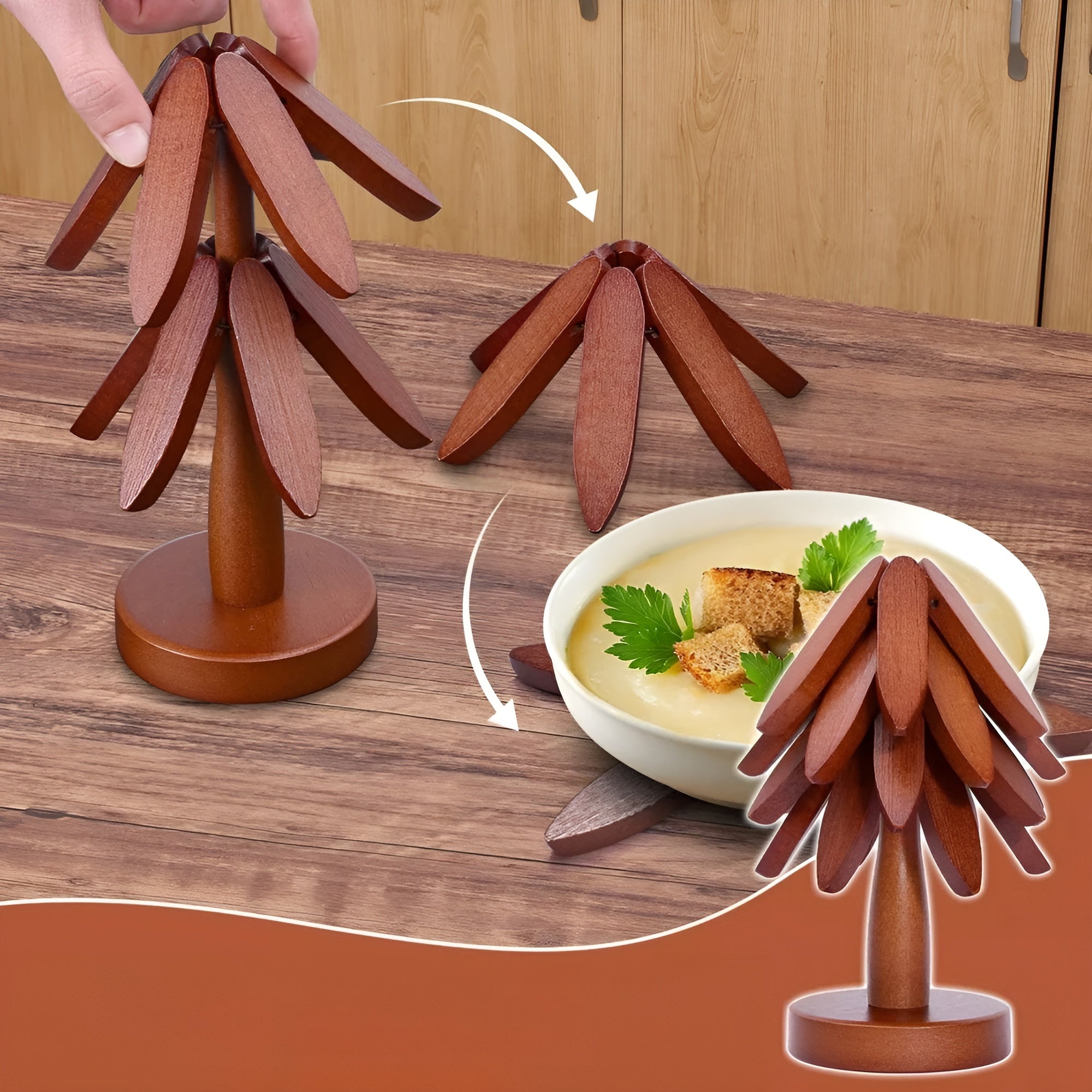 Weihnachtsbaum-Untersetzer zum Ausklappen – Dekorativ & Praktisch | Ideal für Getränke & Festtage - Wohnzubehör