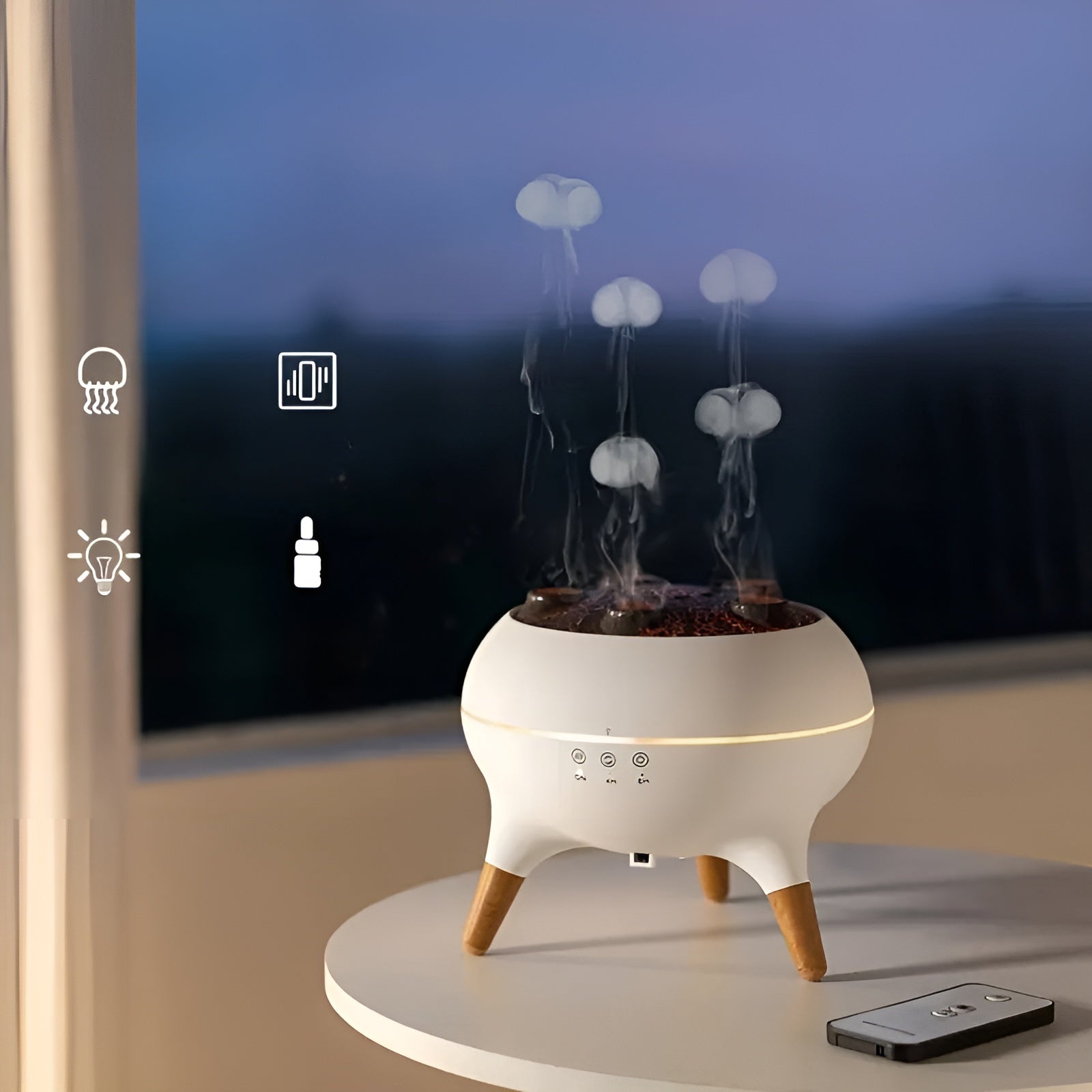Aroma-Diffusor in Quallenform – Farbwechsel & Fernbedienung | Luftbefeuchter für Zuhause & Büro