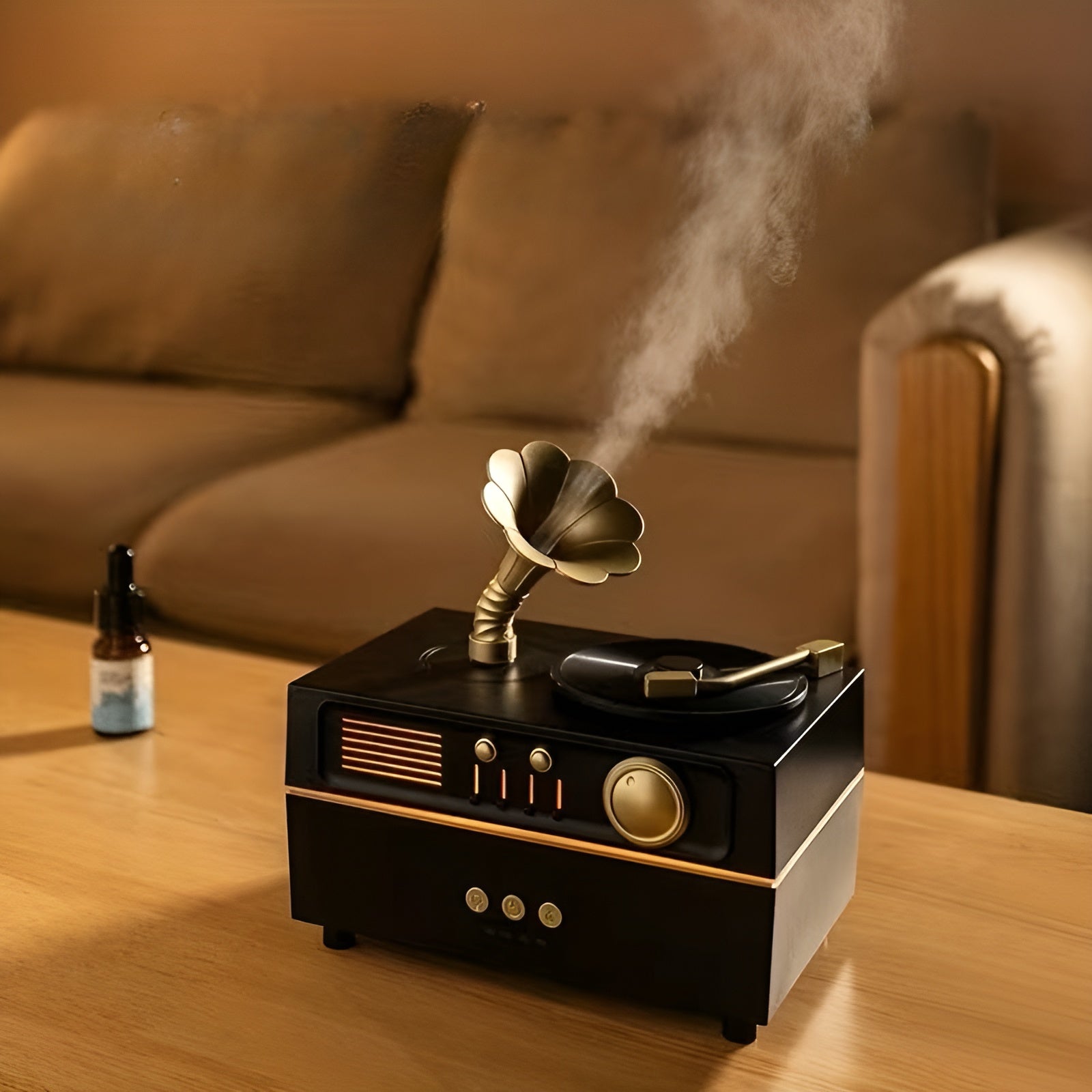 Aroma Diffuser im Vintage-Design – Drehbarer Nebelauslass & 7-farbiges Ambientelicht | USB Luftbefeuchter