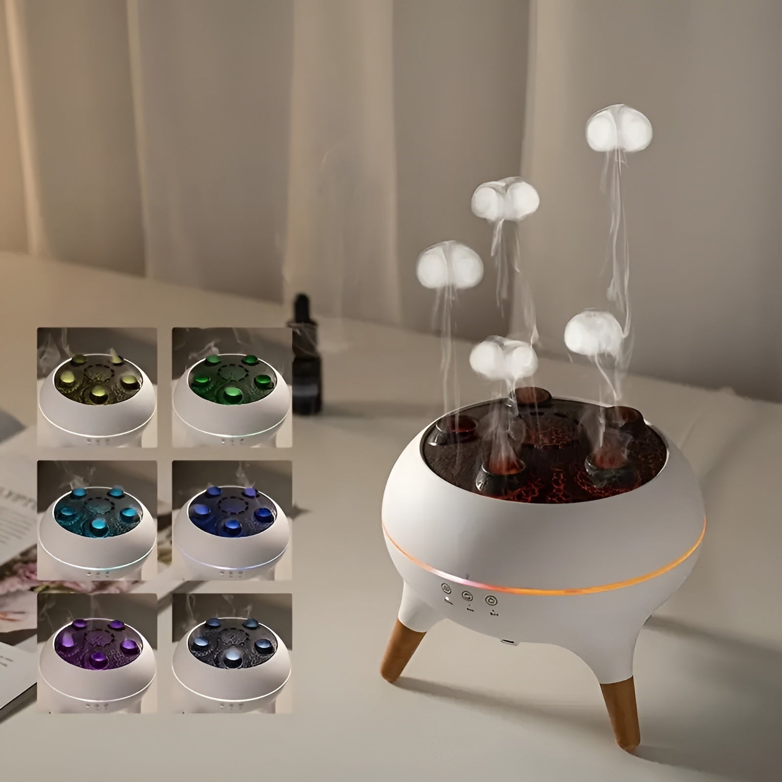 Aroma-Diffusor in Quallenform – Farbwechsel & Fernbedienung | Luftbefeuchter für Zuhause & Büro
