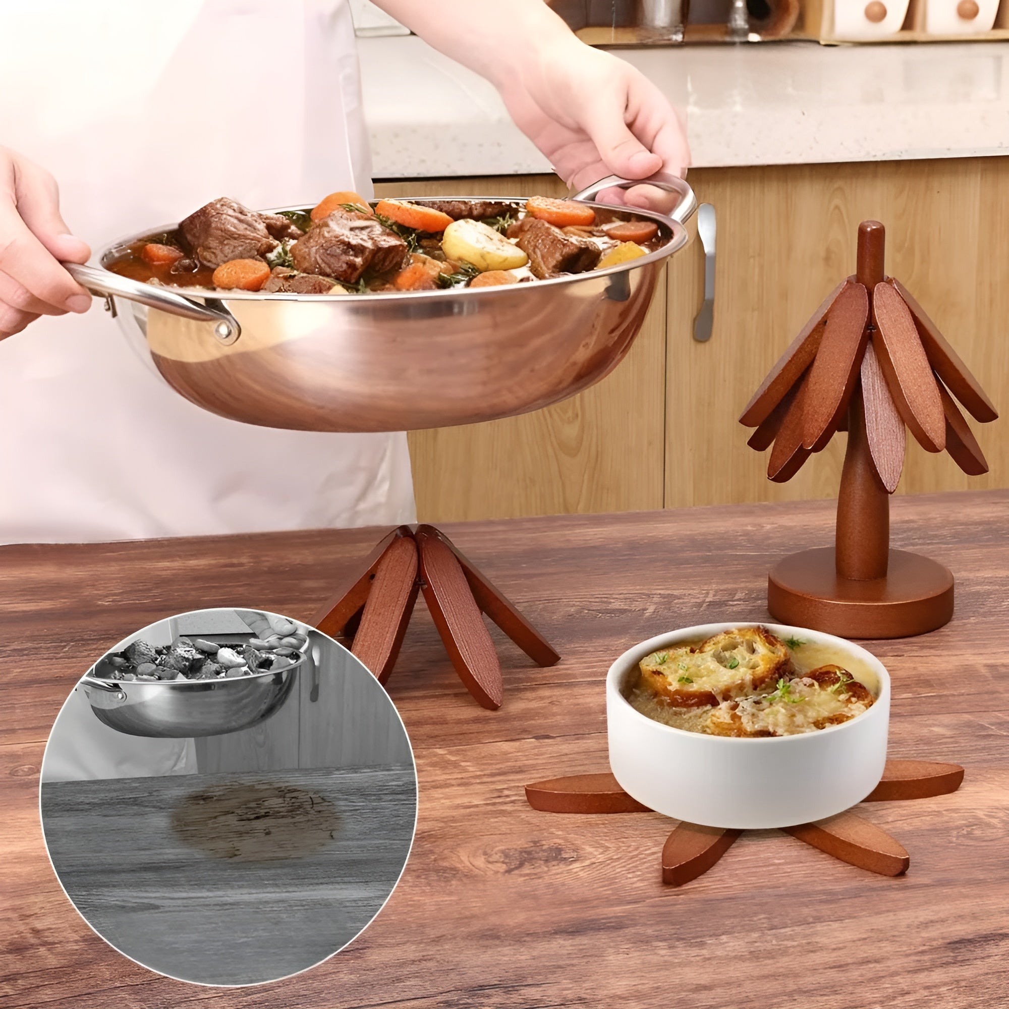 Weihnachtsbaum-Untersetzer zum Ausklappen – Dekorativ & Praktisch | Ideal für Getränke & Festtage - Wohnzubehör