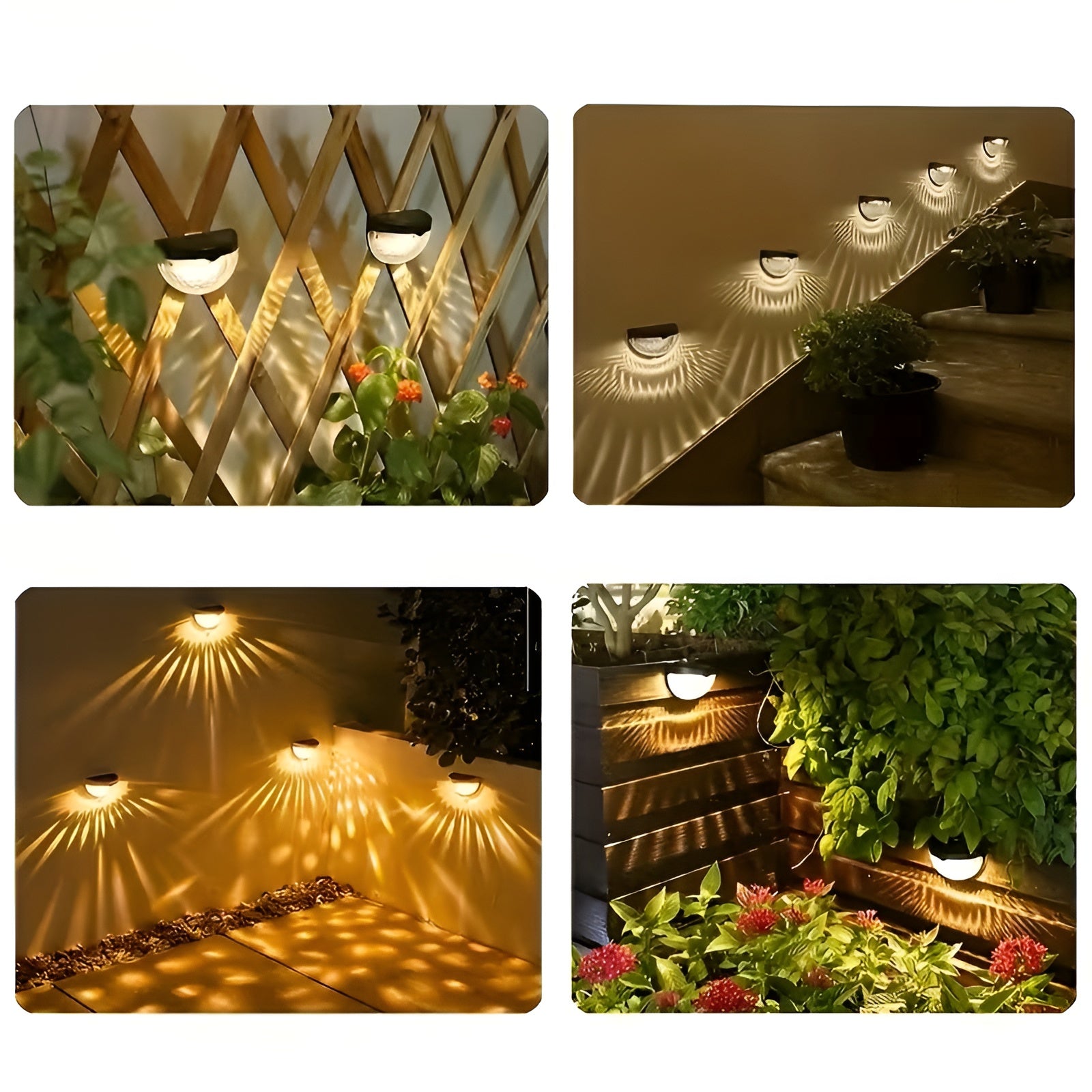 Solar Zaunleuchte mit 6 LEDs – Dekorative Außenbeleuchtung mit Lichtspiel | Wetterfest für Garten Treppe und Terrasse