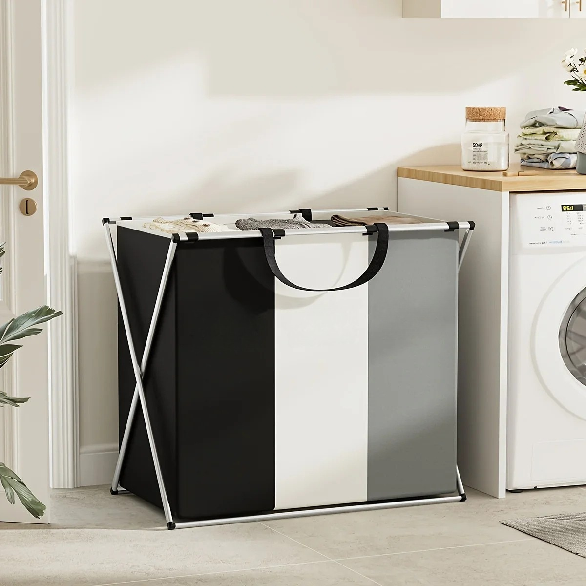 Wäschekorb mit 3 Ebenen – Faltbar und Wasserdicht | Großer Wäschesammler für Bad & Schlafzimmer
