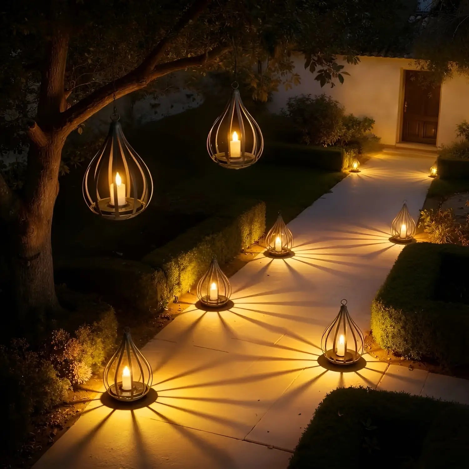 Solarlampe in Tropfenform – Dekorative Gartenbeleuchtung | Wetterfest für Außenbereich