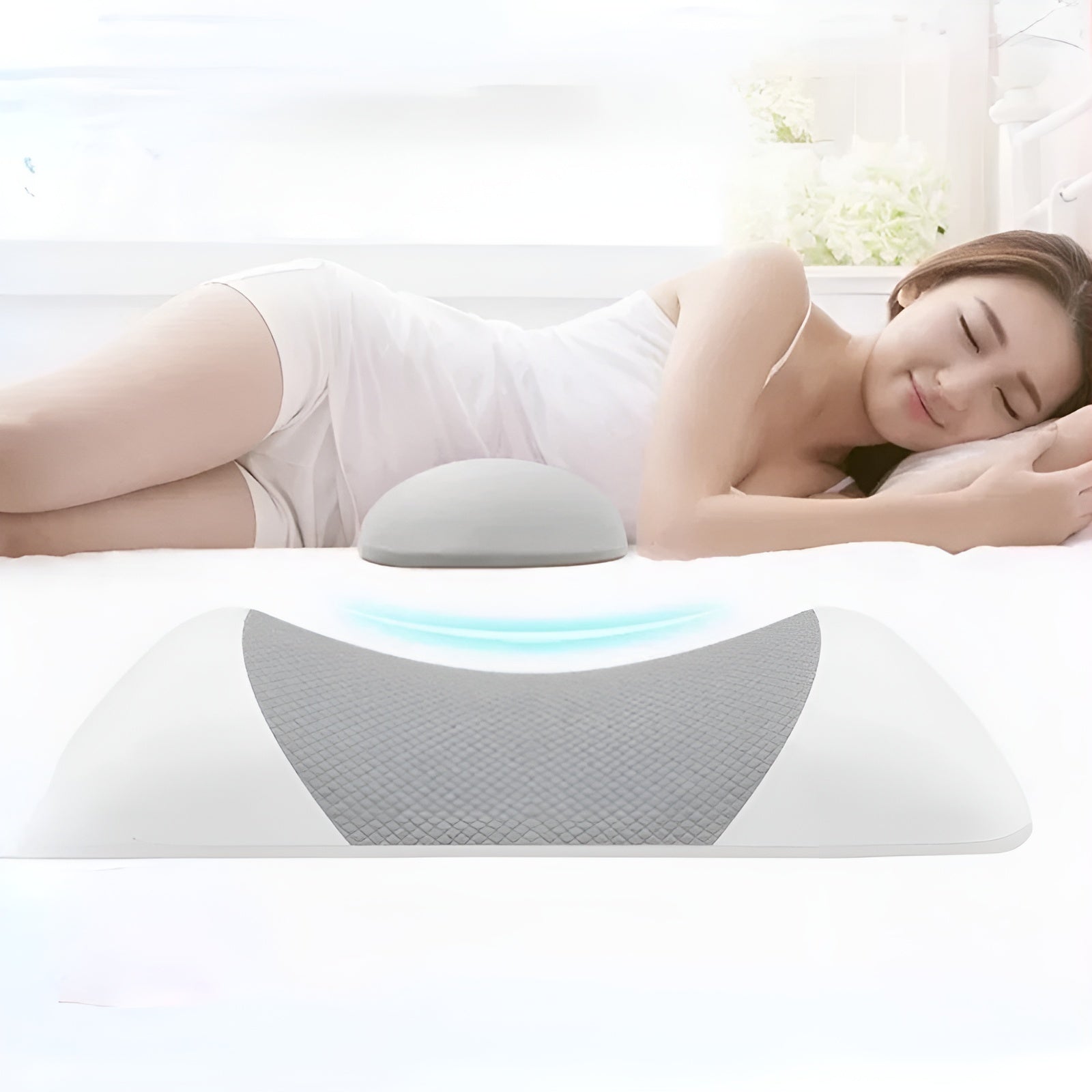 Lendenstützkissen zum Schlafen – Ergonomischer Memory-Schaum für Rücken & Hüfte | Perfekt für Rückenlage