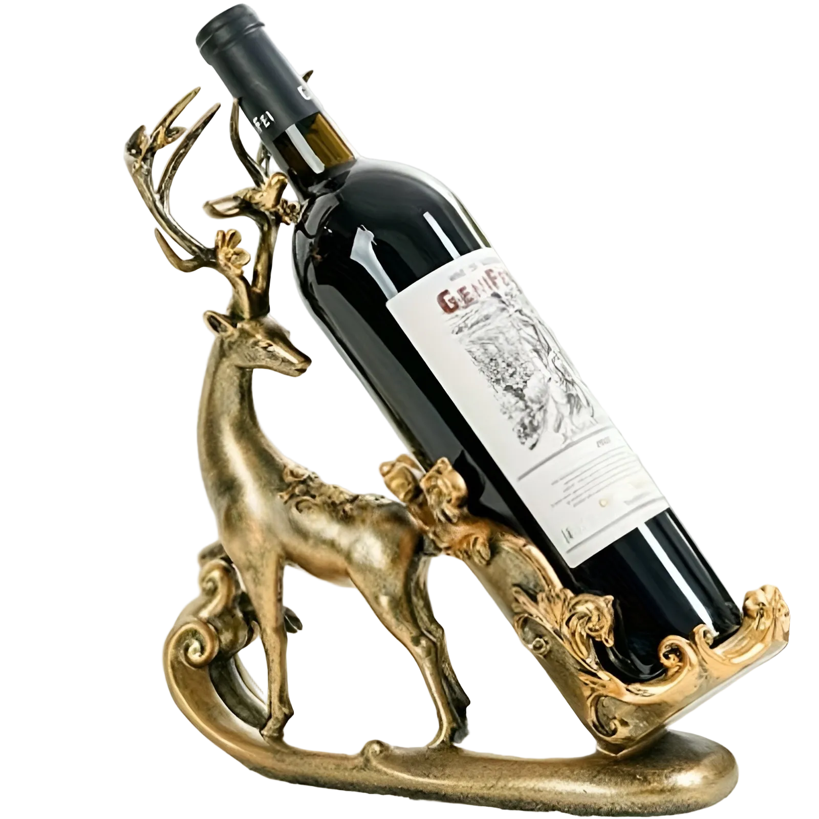 Weinregal mit Hirschmotiv – Dekorativ und Hochwertig | Leichtes Design für stilvolle Weinaufbewahrung - Weinregal