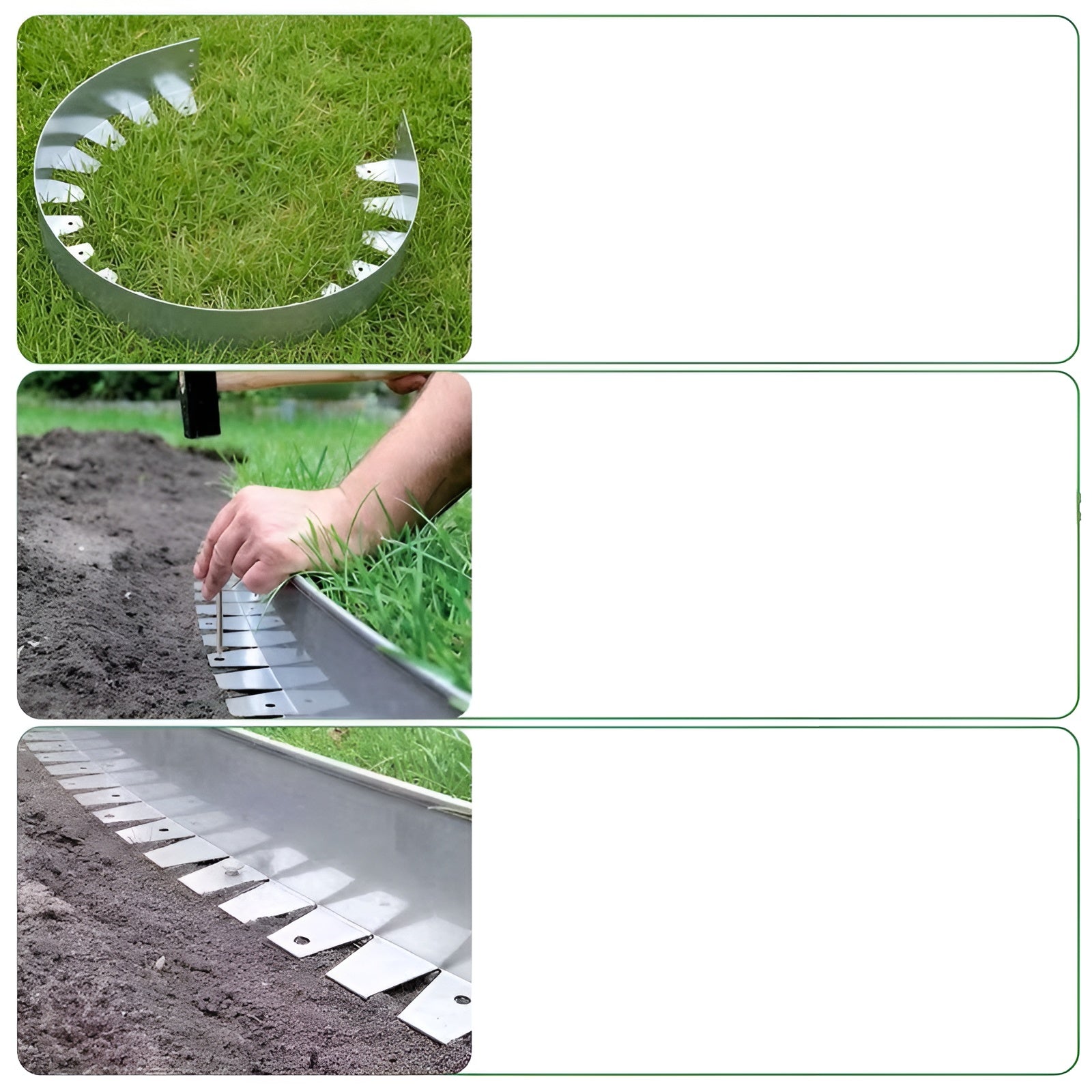 Beeteinfassung Metall 5er Set – Wetterfest und Einfach zu Montieren | Für Garten, Rasen und Blumenbeete