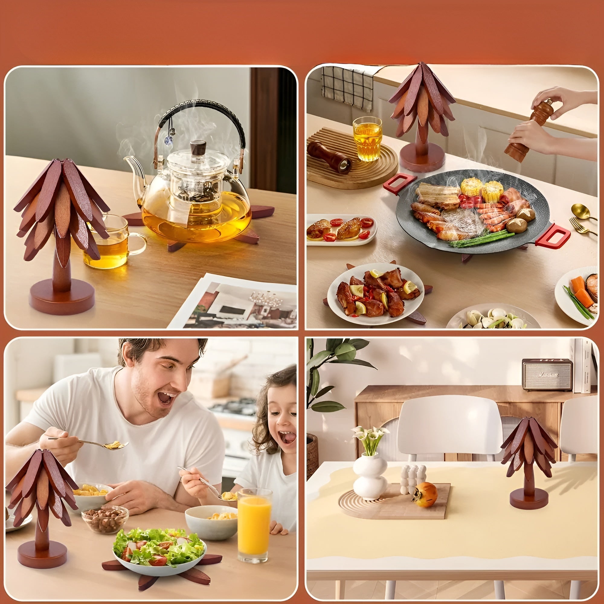 Weihnachtsbaum-Untersetzer zum Ausklappen – Dekorativ & Praktisch | Ideal für Getränke & Festtage - Wohnzubehör