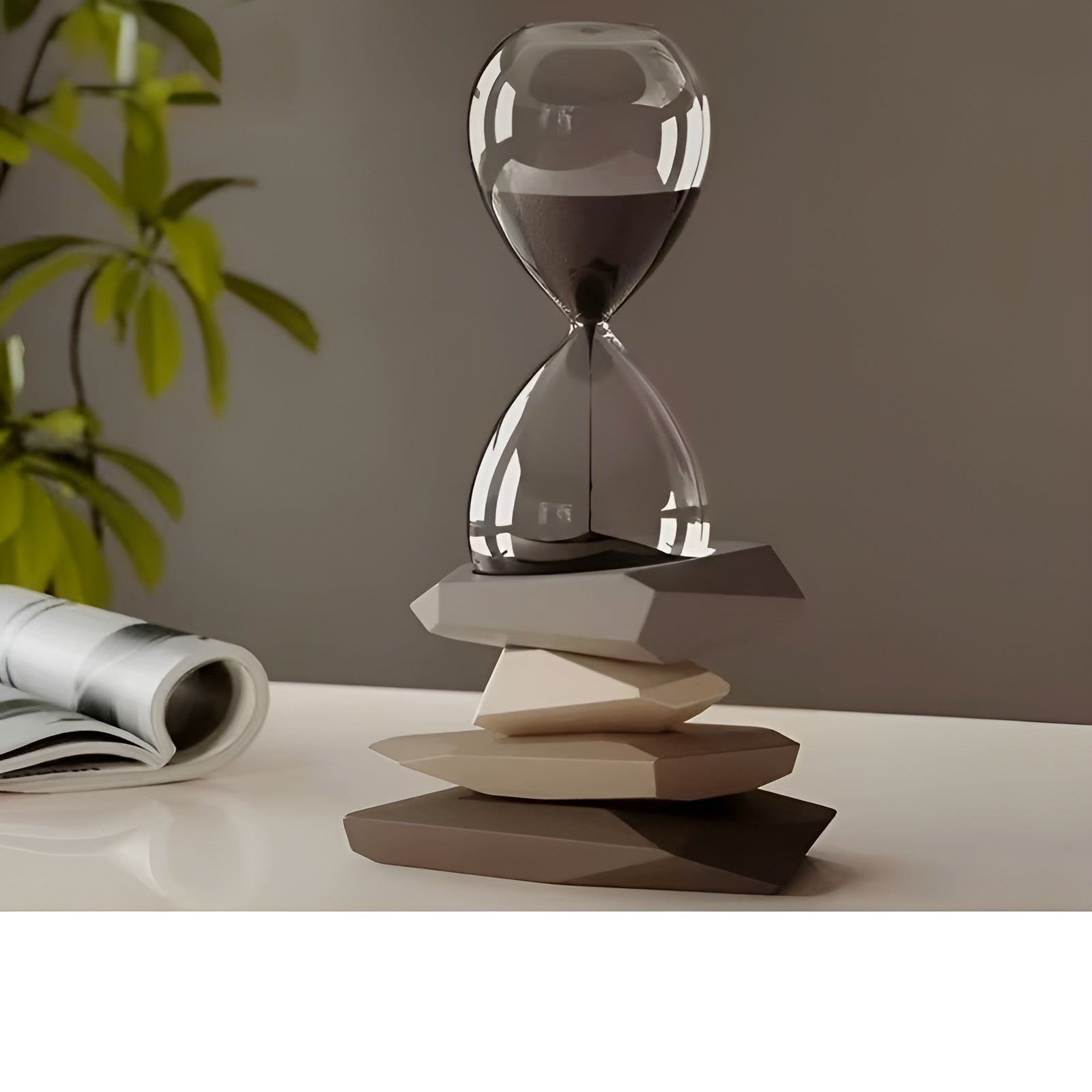 Minimalistische Sanduhr – Zeitlos & Dekorativ | Perfekt für Wohnzimmer und Büro - Braun (ca. 5 Minuten) - Wohnzubehör