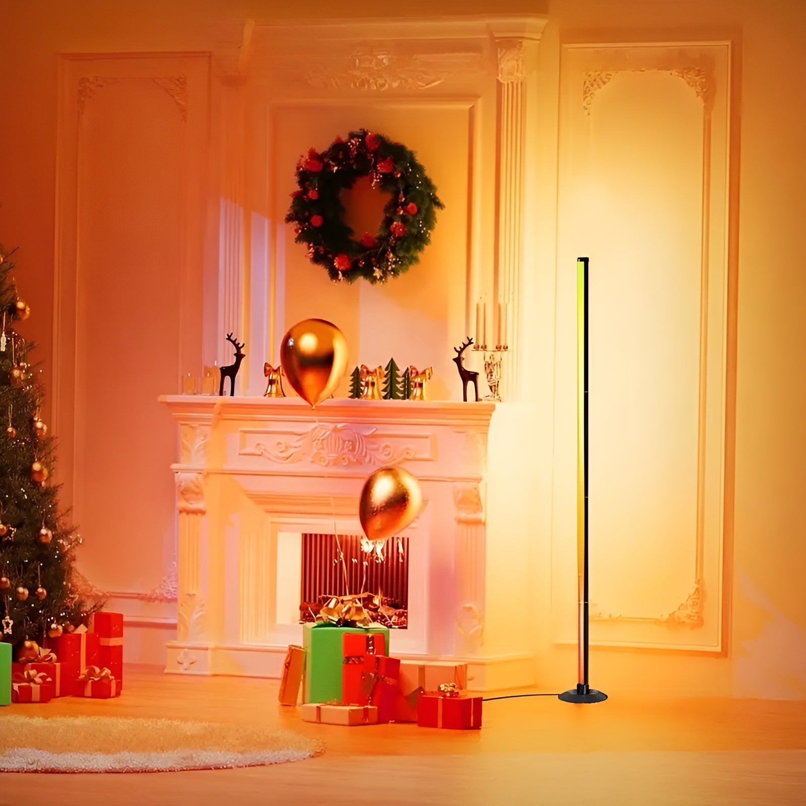 LED-Stehleuchte mit RGBICB-Farbwechsel – Moderne Aluminiumleuchte mit App & Fernbedienung | Dimmbare Stimmungsbeleuchtung für Ihr Zuhause