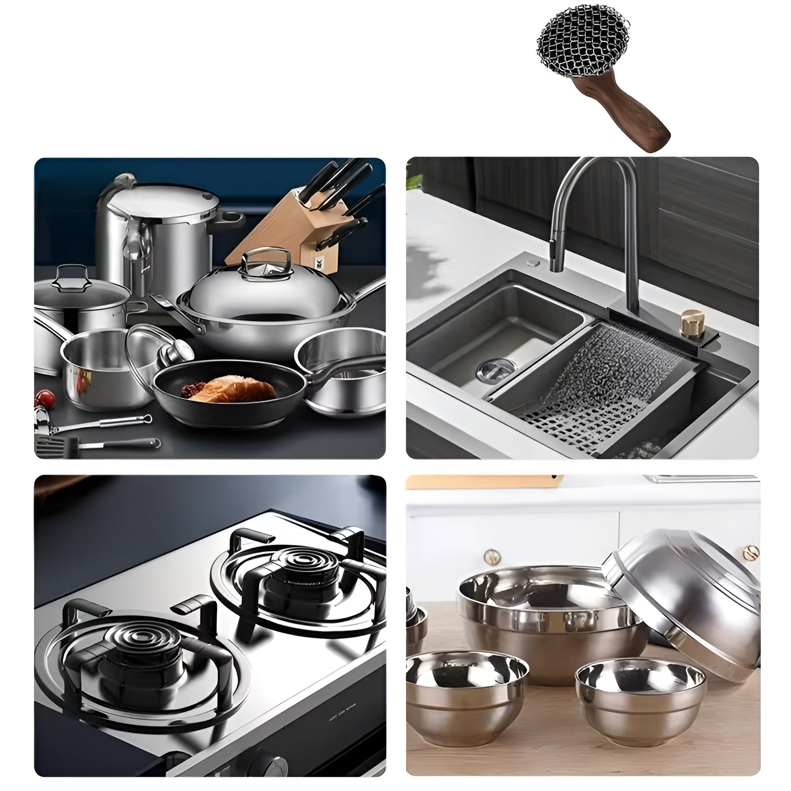Edelstahl-Kettenreiniger für Gusseisen – Entfernt Eingebranntes mühelos | Ideal für Pfannen & Dutch Oven - 1