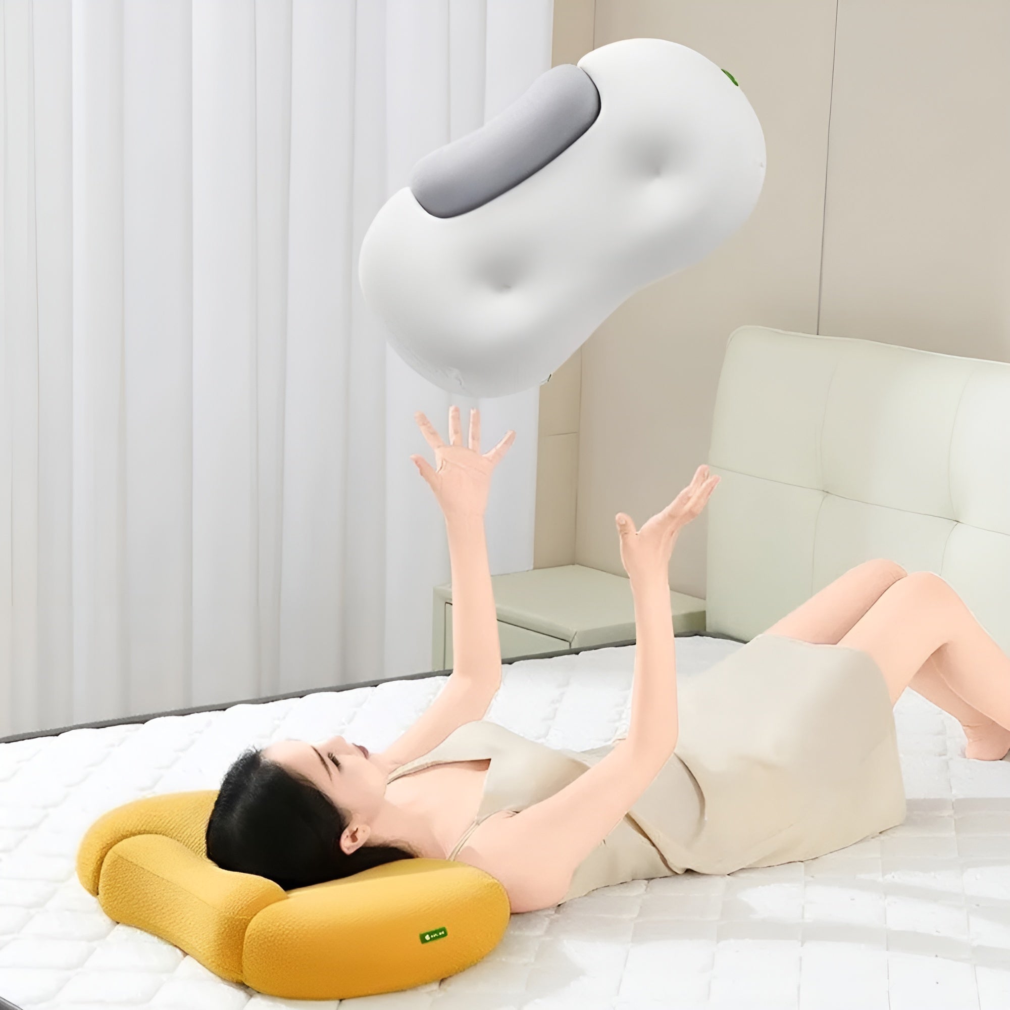 Nackenkissen aus Memory-Schaumstoff – Ergonomisches orthopädisches Konturstützkissen Bettkissen zur Linderung von Nackenschmerzen