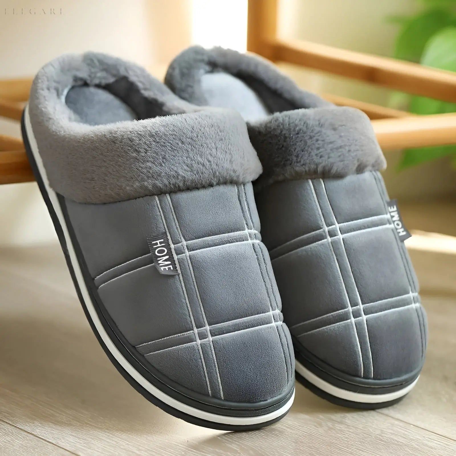 VelvetEase Slippers - Bequeme Hausschuhe aus Leinen für Herren Elegare