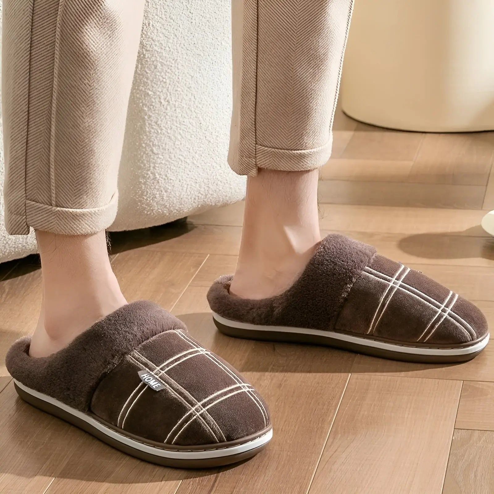 VelvetEase Slippers - Bequeme Hausschuhe aus Leinen für Herren Elegare