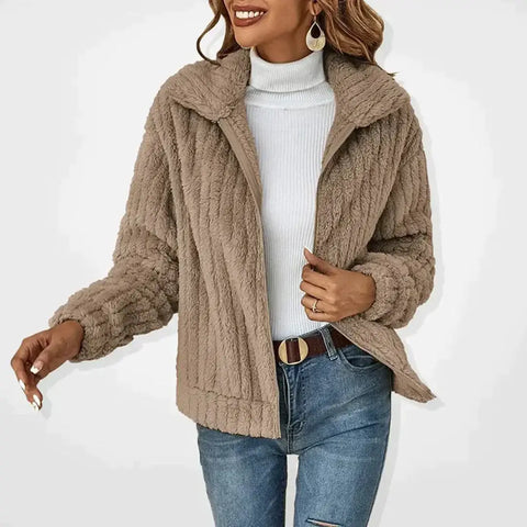 Langer Fleece-Cardigan für Damen – Warm & Elegant