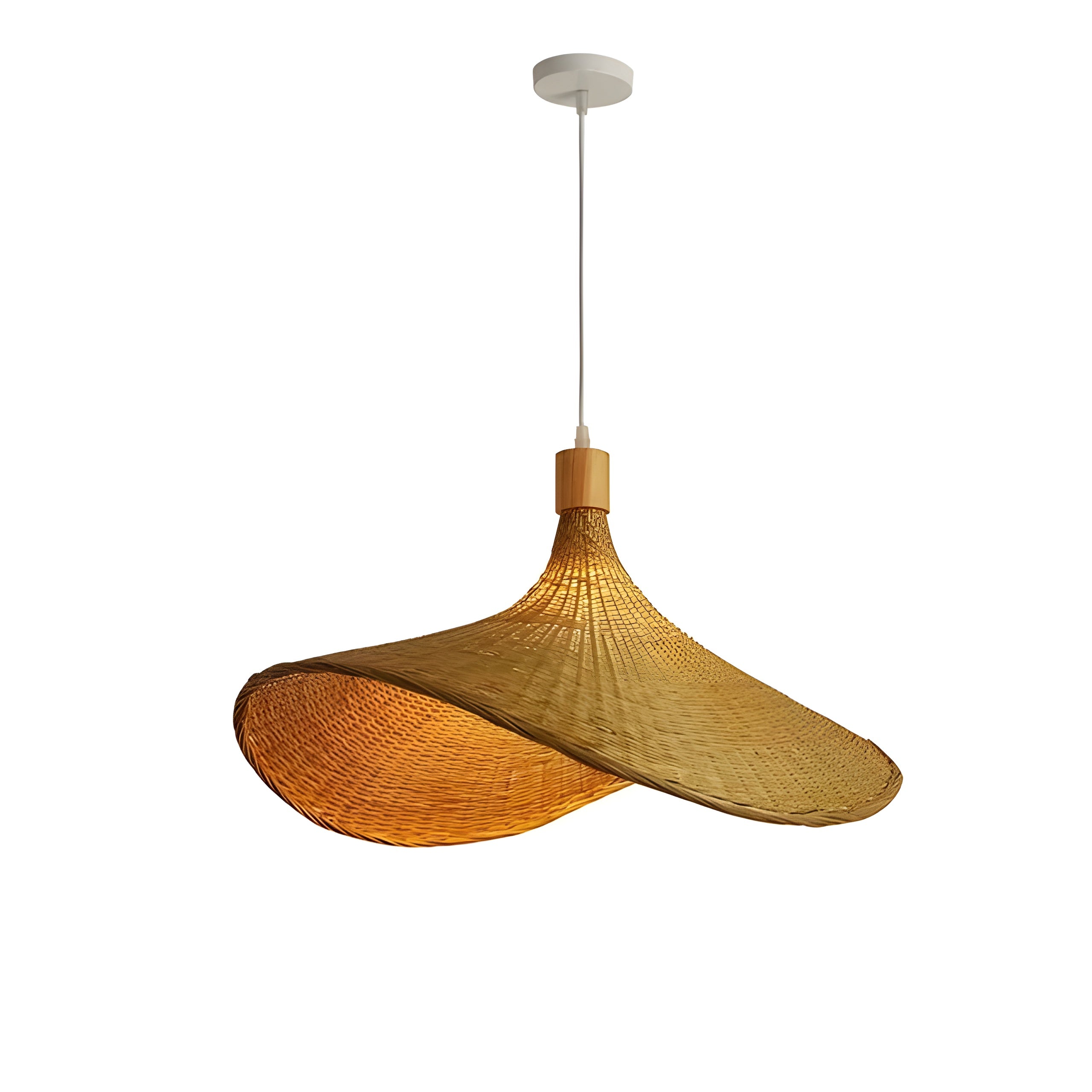 BohoBeam Light - Vintage Bambus-Weidengeflecht Pendelleuchte