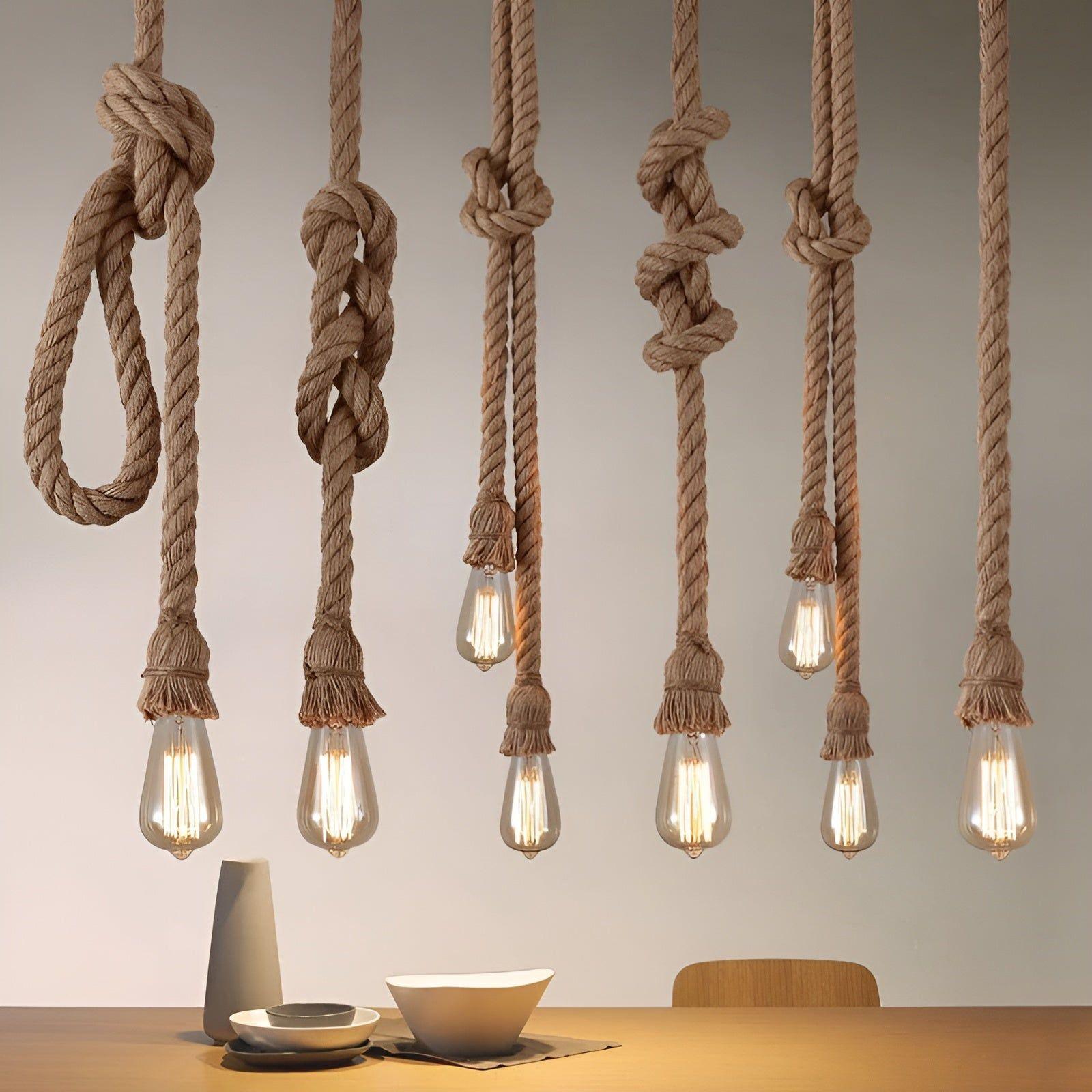 SparkleTwine Light - Italienische Vintage Hängende Pendel Seil Lampe Elegare