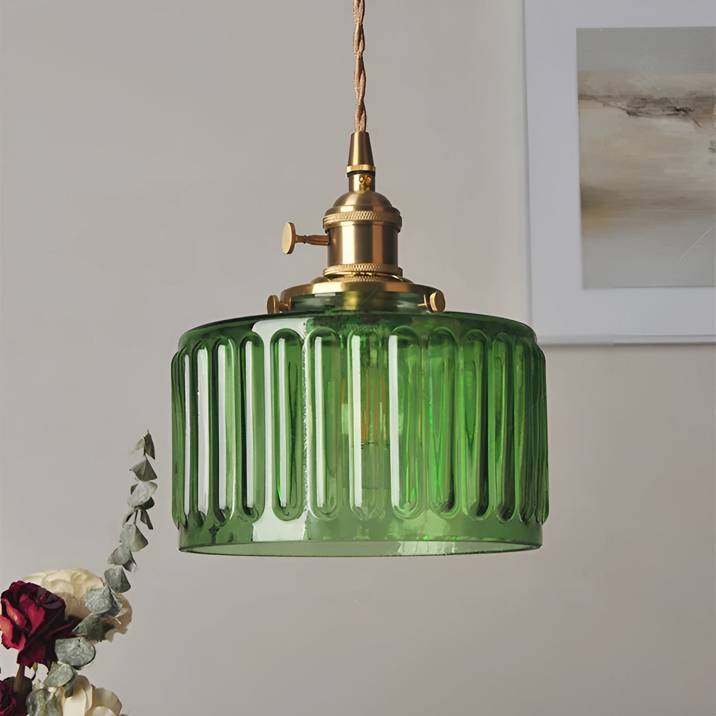 Kupfer-Hängeleuchte aus Glas – Moderne LED Lampe | Für Wohnzimmer & Schlafzimmer