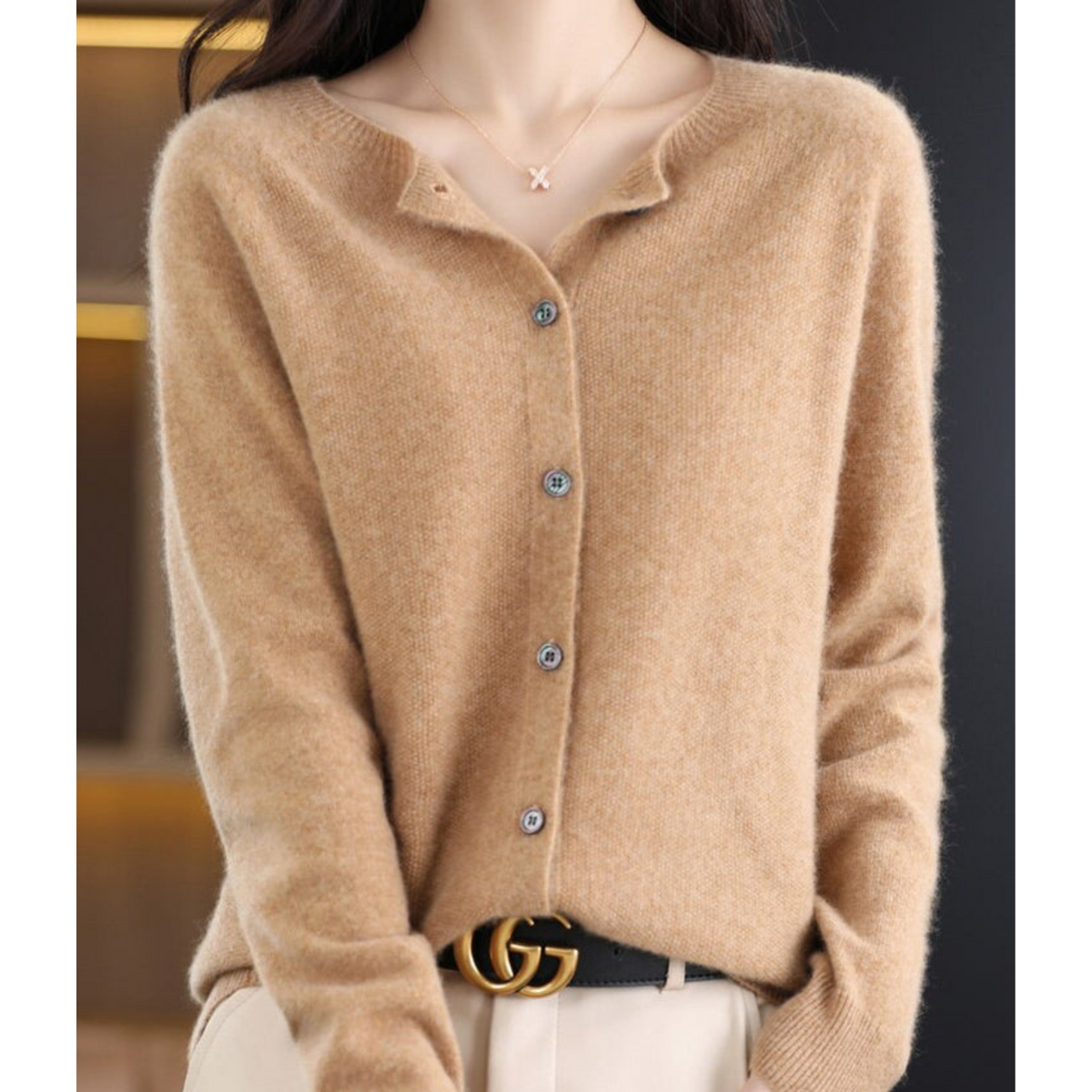 Damen Strickpullover in Braun – Vorderansicht