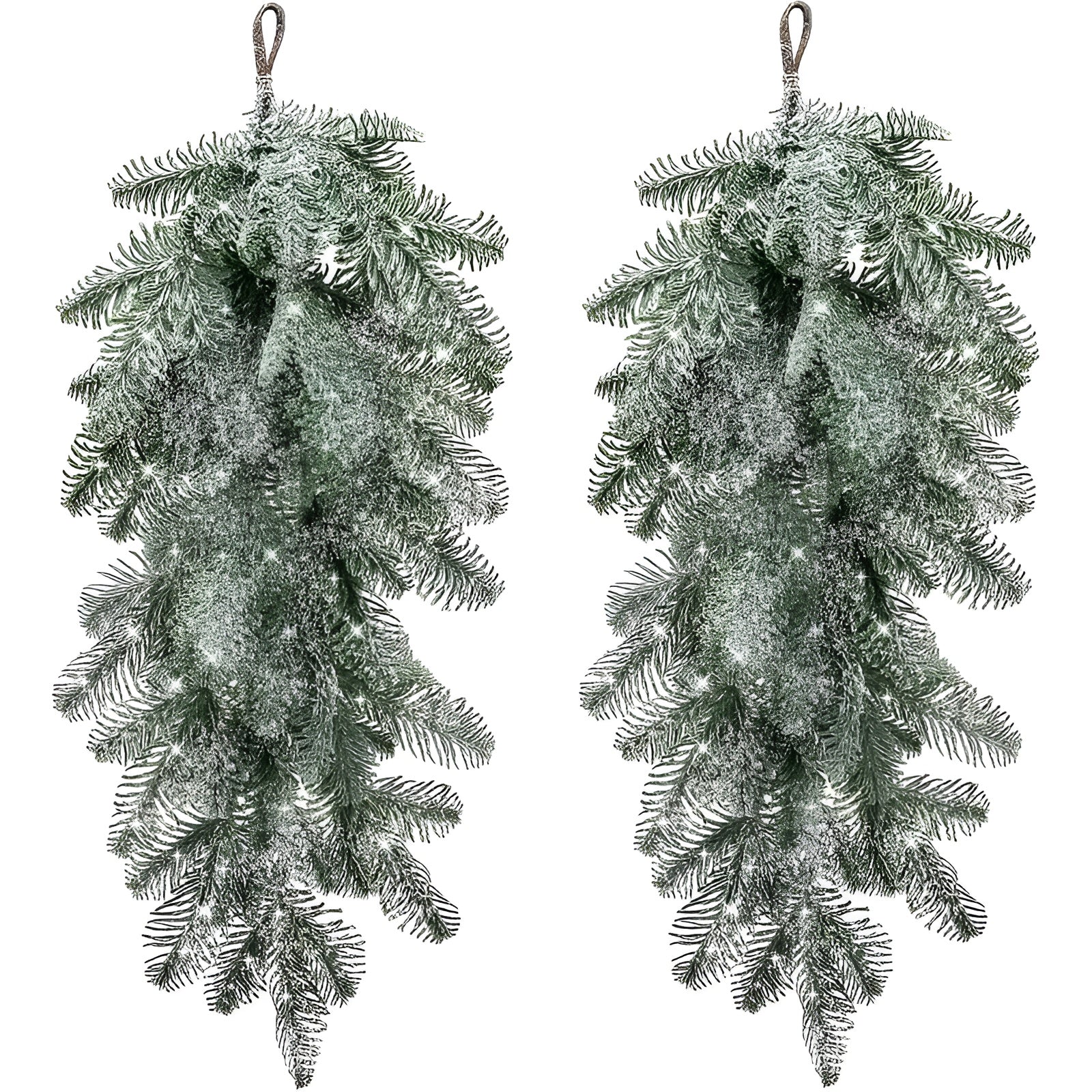 Künstliche Weihnachtsgirlande – Mit Schneeperlen und Frost-Effekt | Dekorative Hängedeko für Tür, Kamin & Treppengeländer