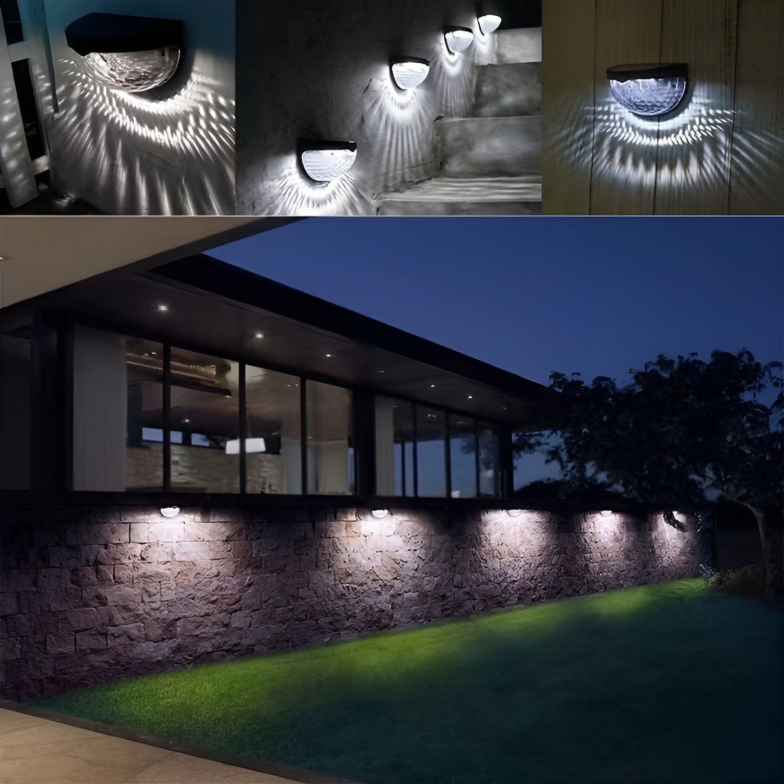 Solar Zaunleuchte mit 6 LEDs – Dekorative Außenbeleuchtung mit Lichtspiel | Wetterfest für Garten Treppe und Terrasse